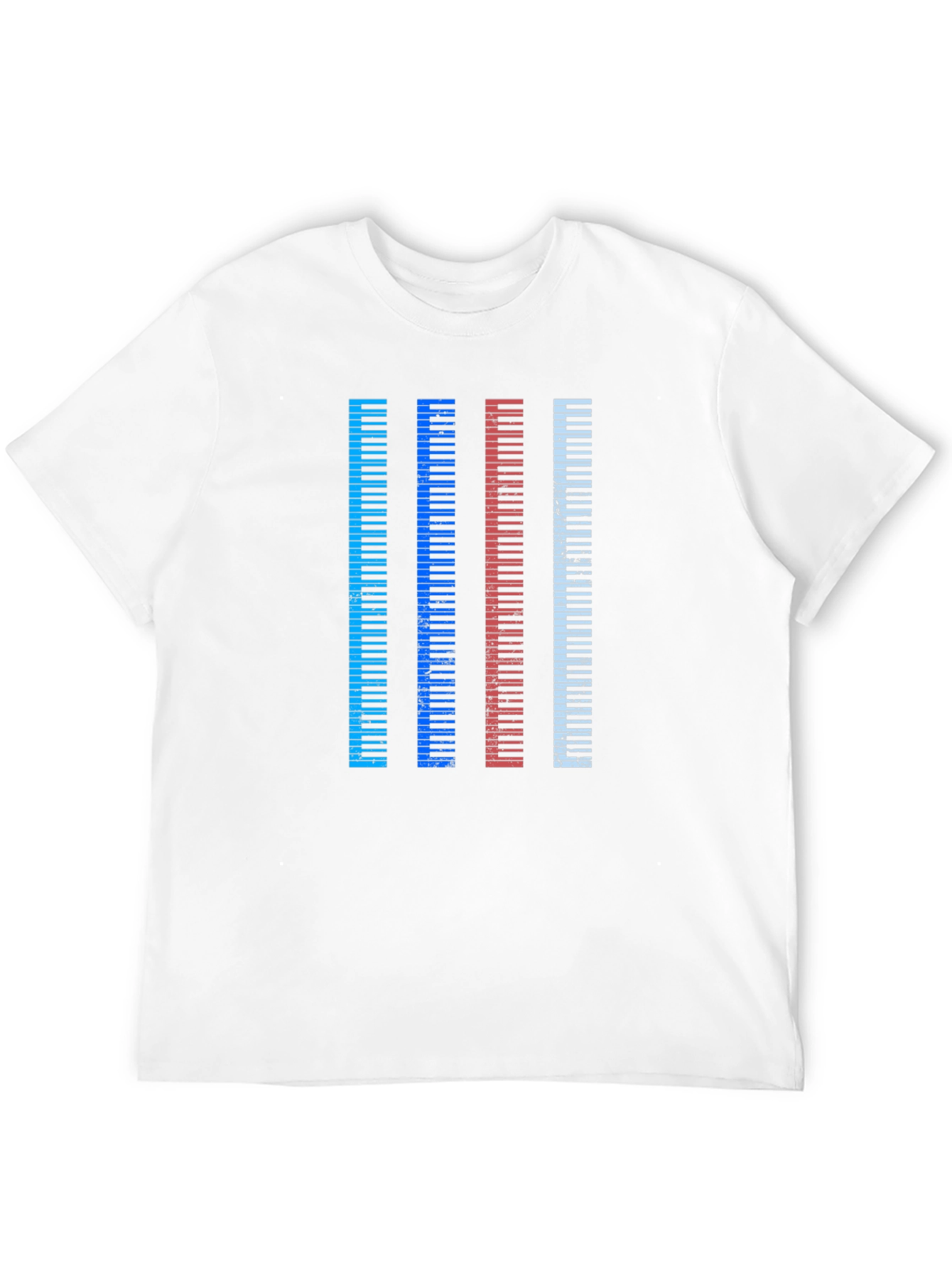 Black Colorful Piano Keys Graphic Tee view 12