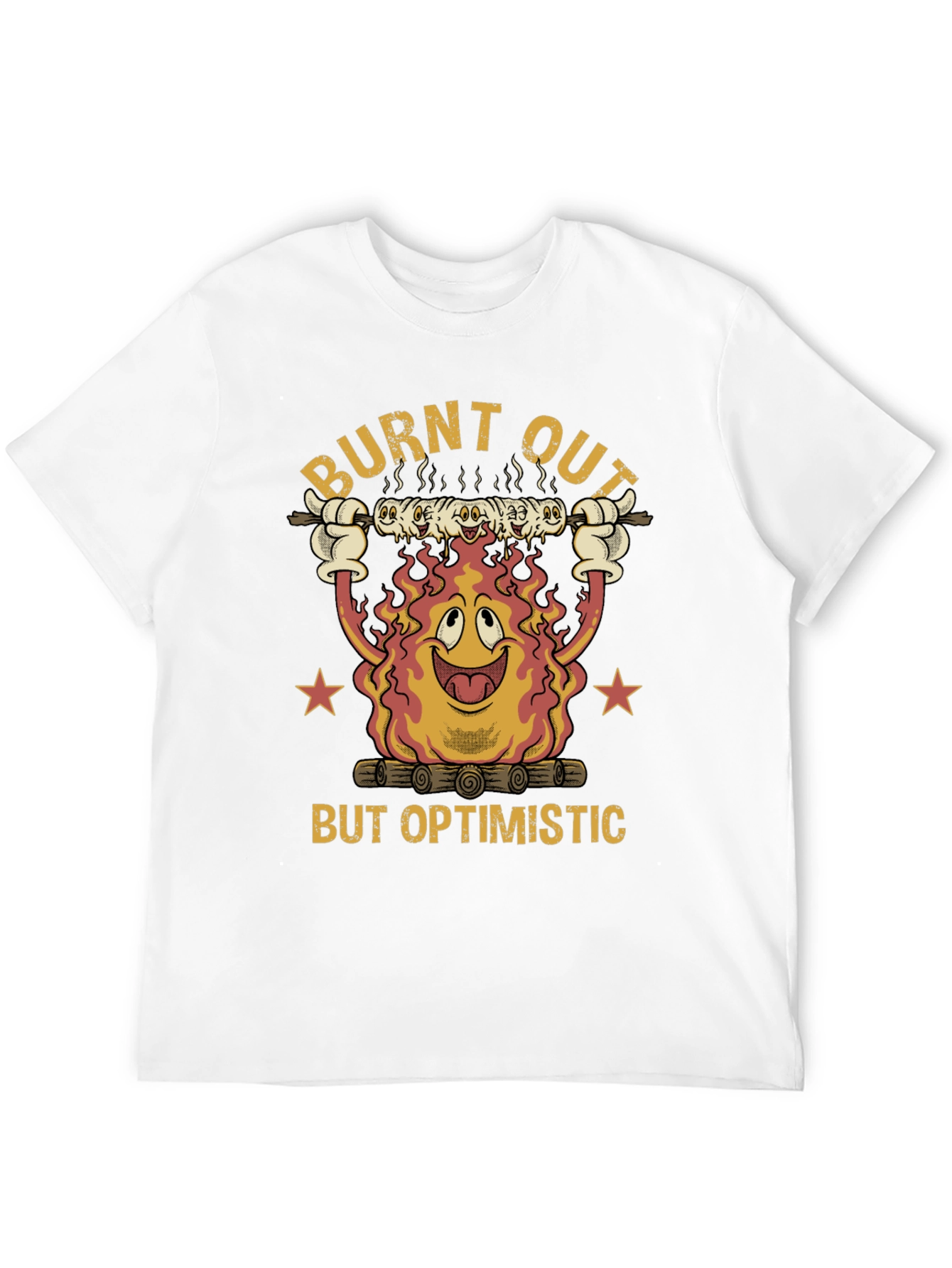 Black Burnt Out But Optimistic T-Shirt view 12