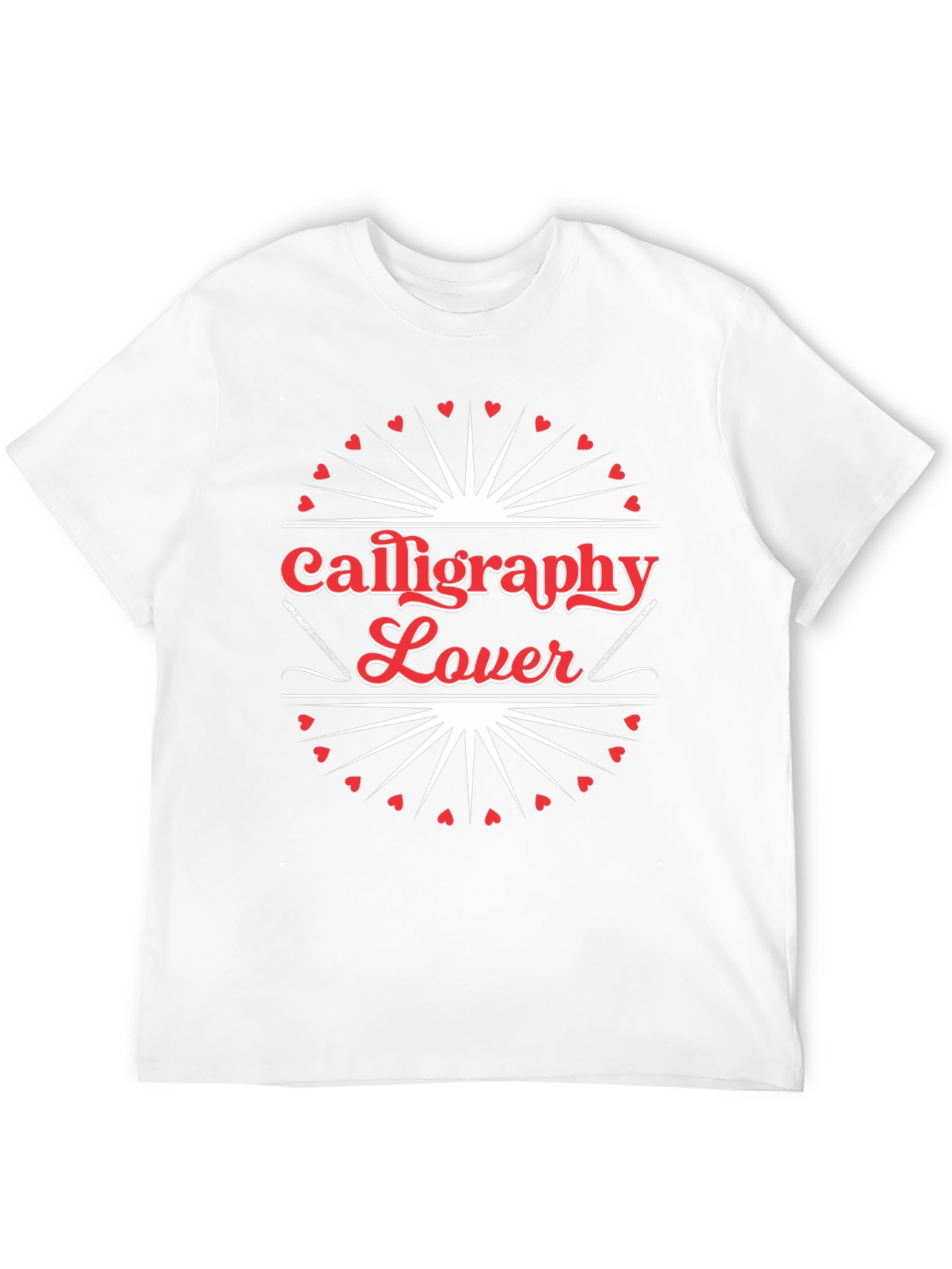 Black Calligraphy Lover Black T-Shirt - Heart Design view 12