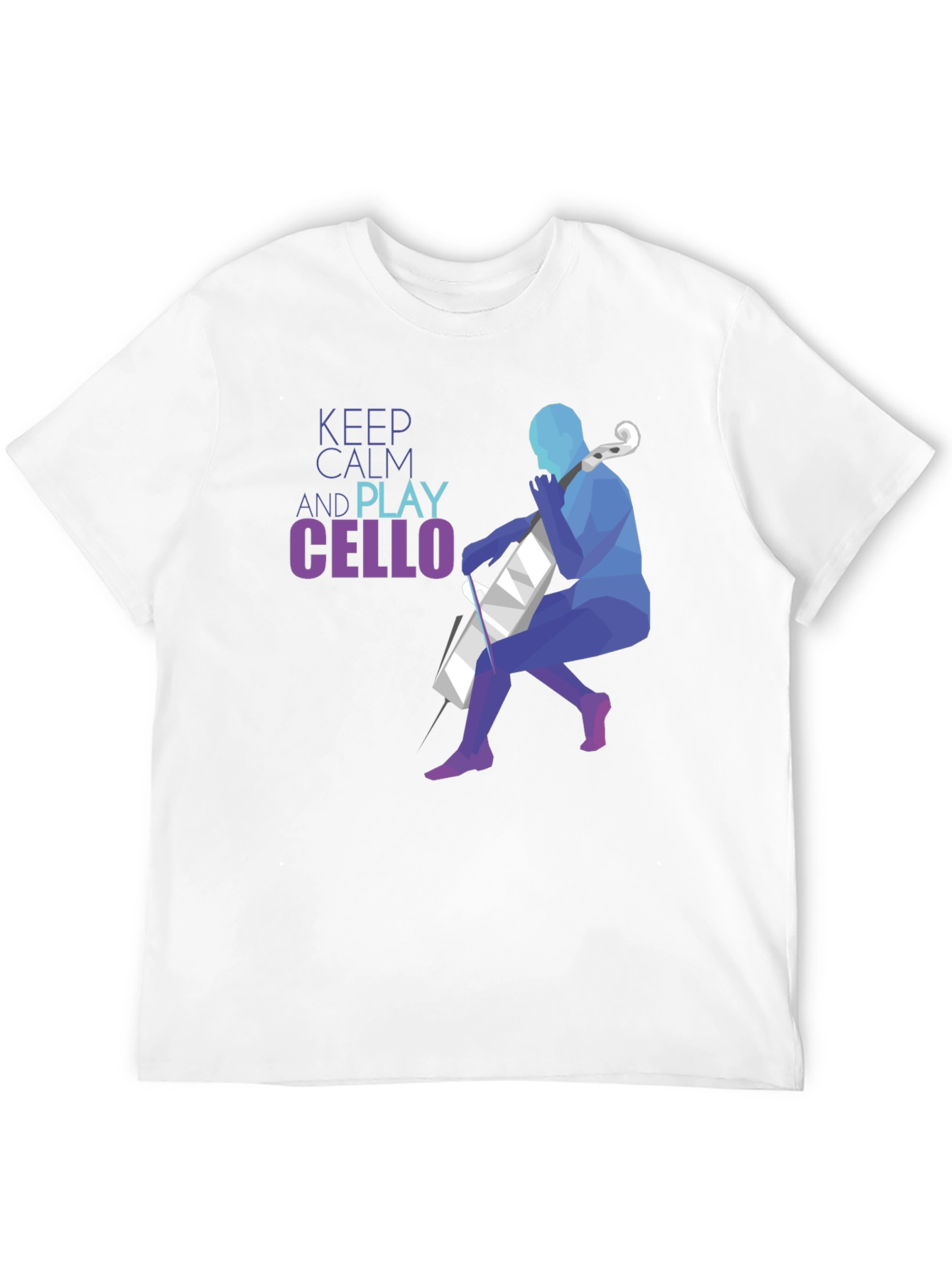 Black Keep Calm and Play Cello Graphic T-Shirt view 12