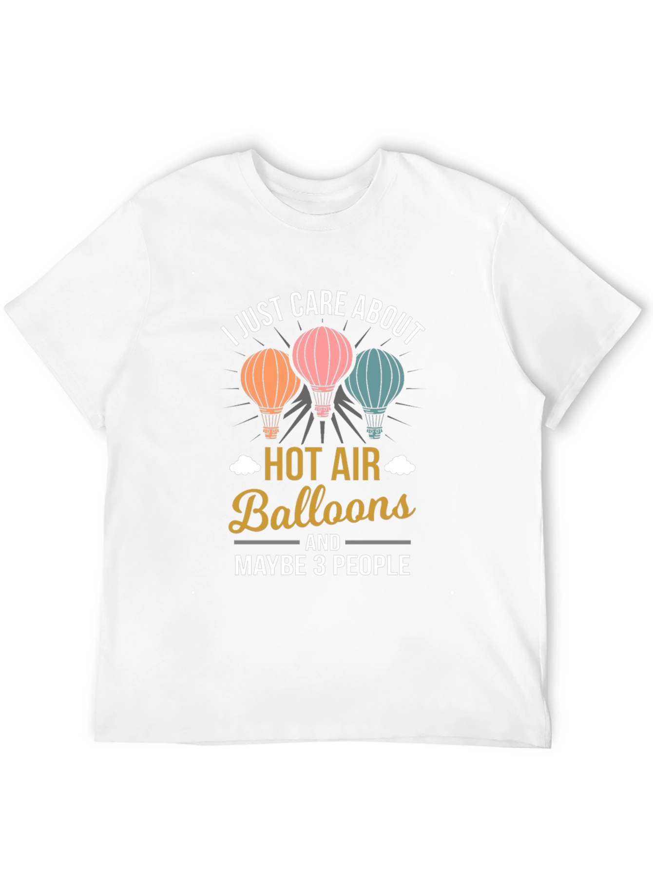 Black I Care About Hot Air Balloons Graphic Tee view 12