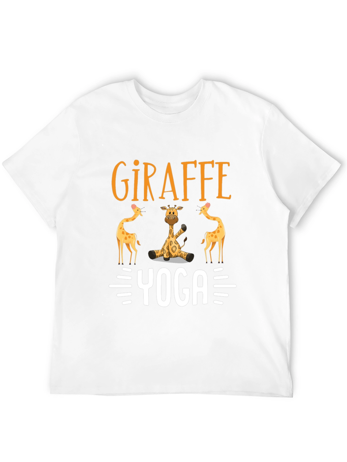 Black Giraffe Yoga Graphic T-Shirt - Unisex Black Tee view 12
