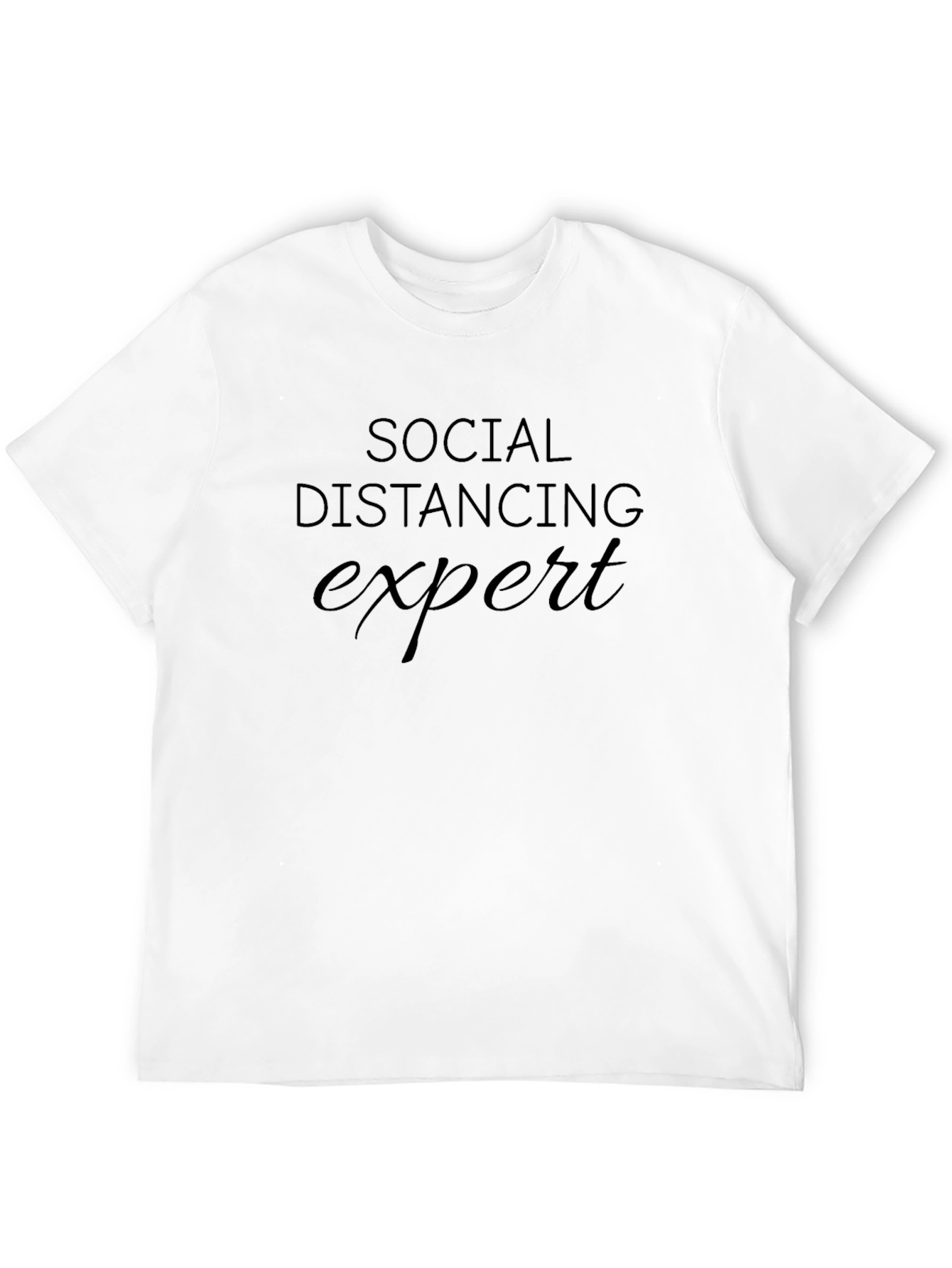 Black Social Distancing Expert Graphic T-Shirt view 12