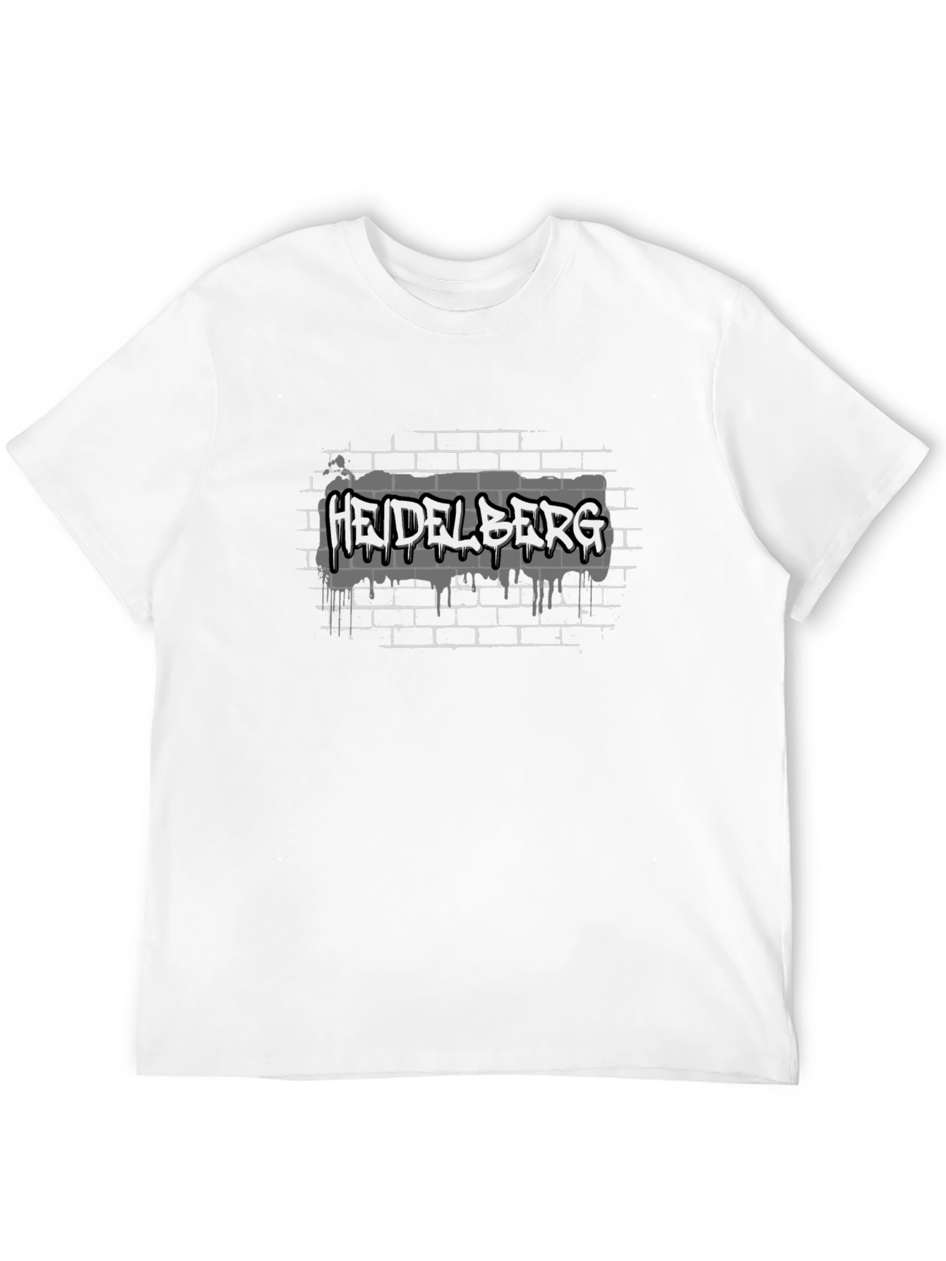 Black Heidelberg Graffiti Style Black T-Shirt view 12