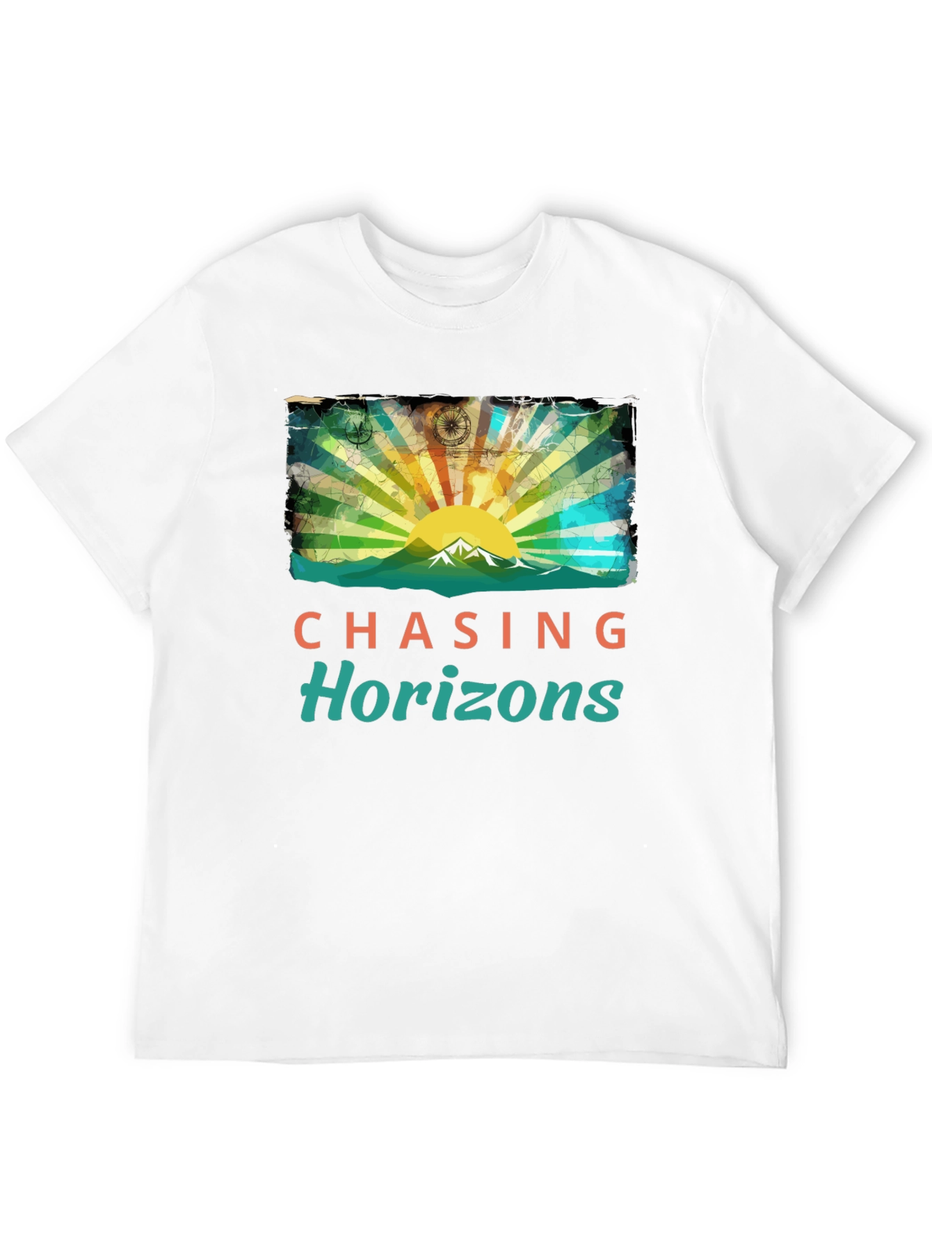 Black Chasing Horizons Graphic Tee - Mountain Sunrise Design view 12