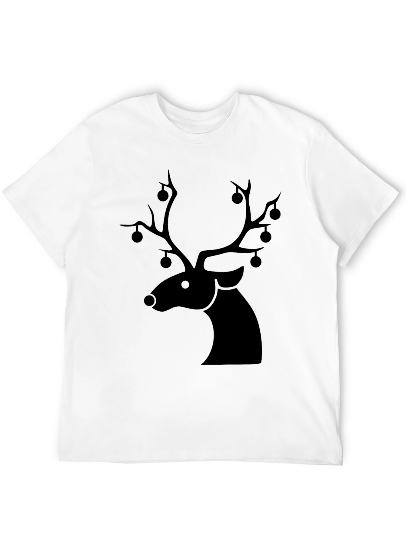 Black Festive Deer Graphic Tee view 12