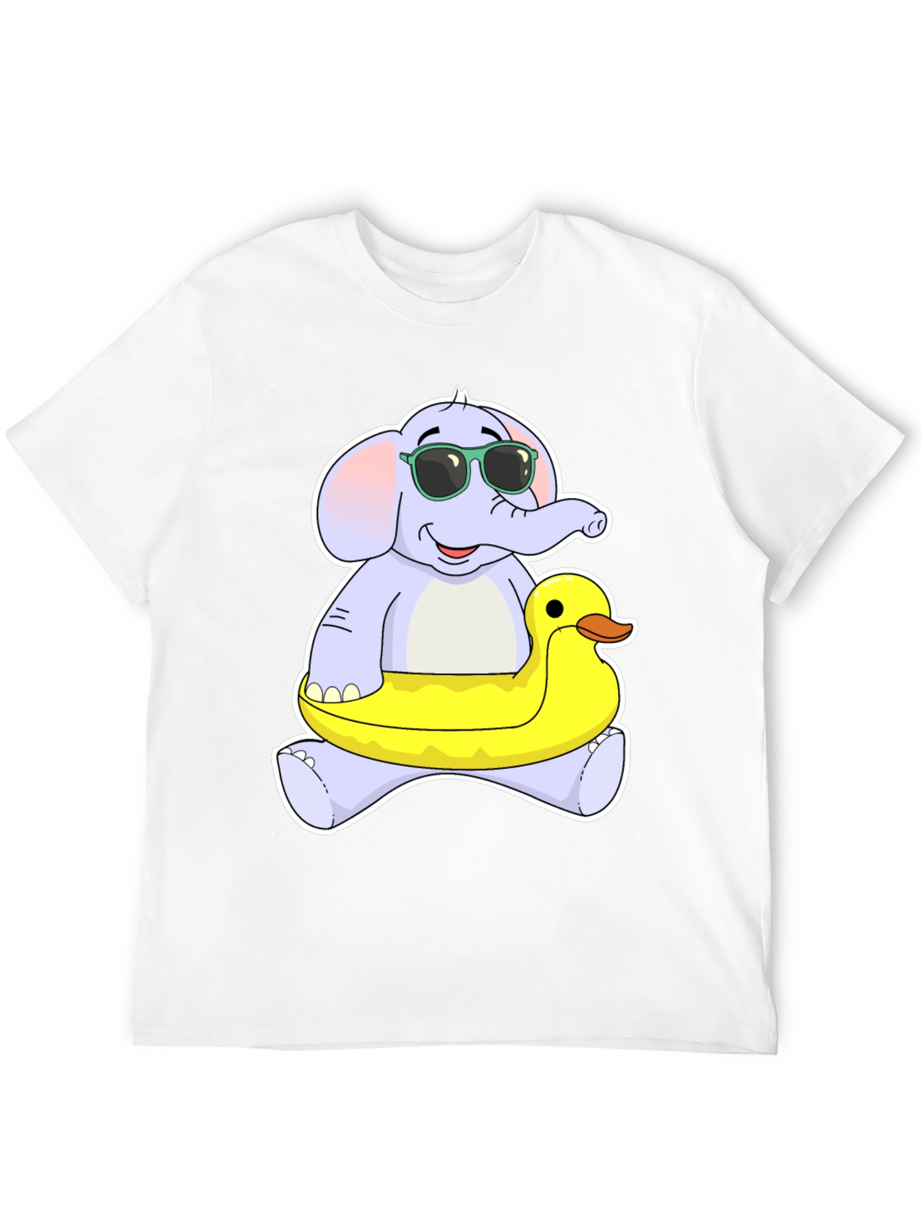 Black Elephant & Duck T-Shirt - Fun Cartoon Tee view 12