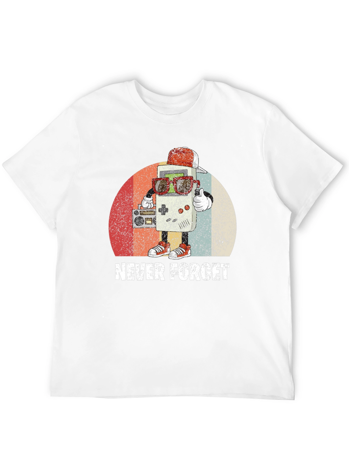 Black Retro Gaming Never Forget T-Shirt - Black view 12