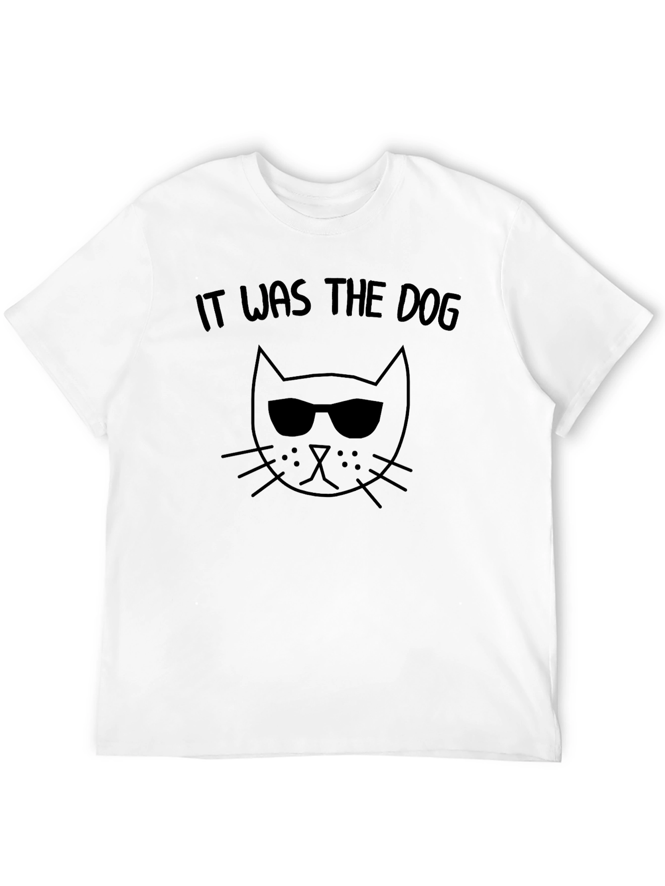 Black Cool Cat T-Shirt - "It Was The Dog" Tee view 12