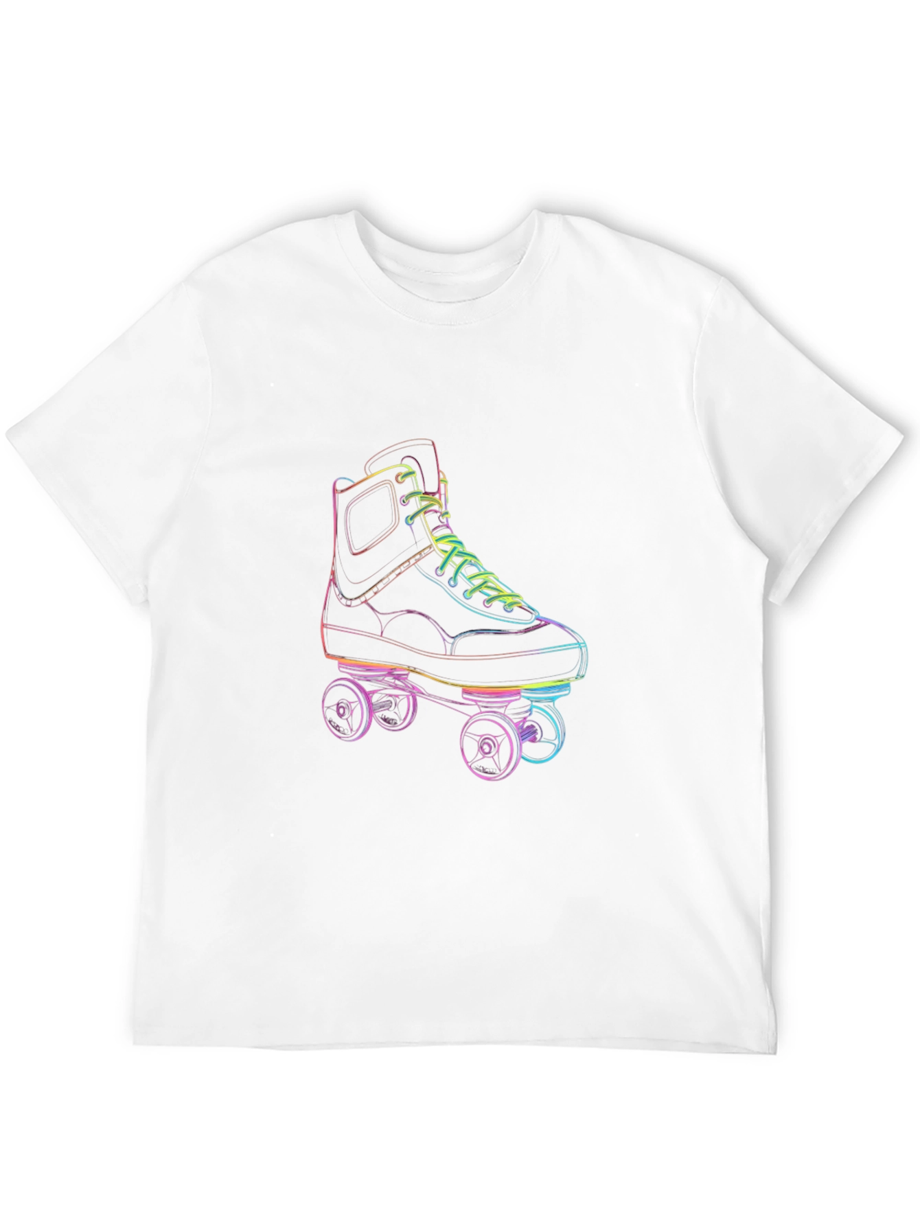 Black Retro Roller Skate Graphic Tee - Black Cotton T-Shirt view 12