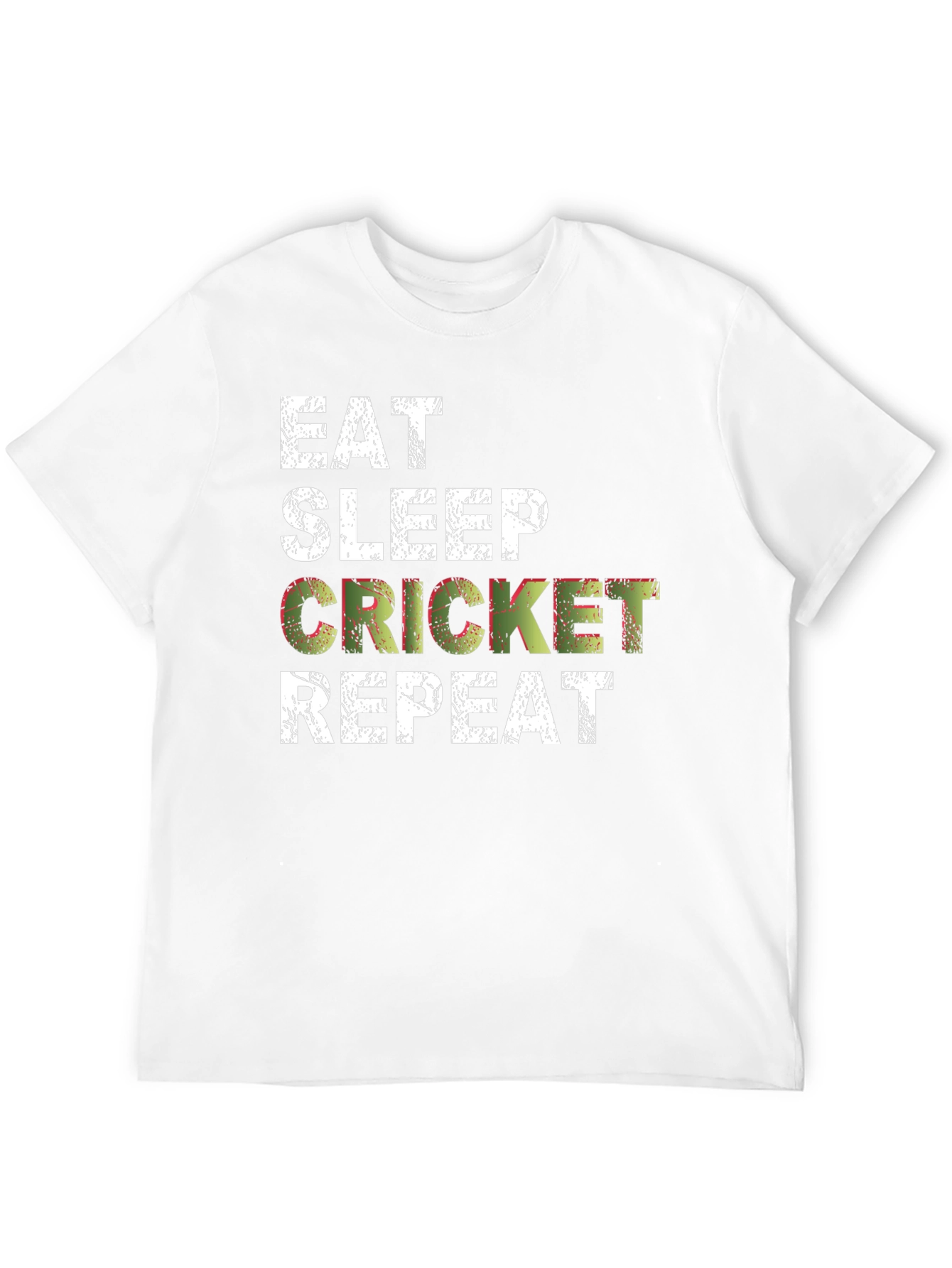 Black Eat Sleep Cricket Repeat T-Shirt Black Cotton Casual Tee view 12