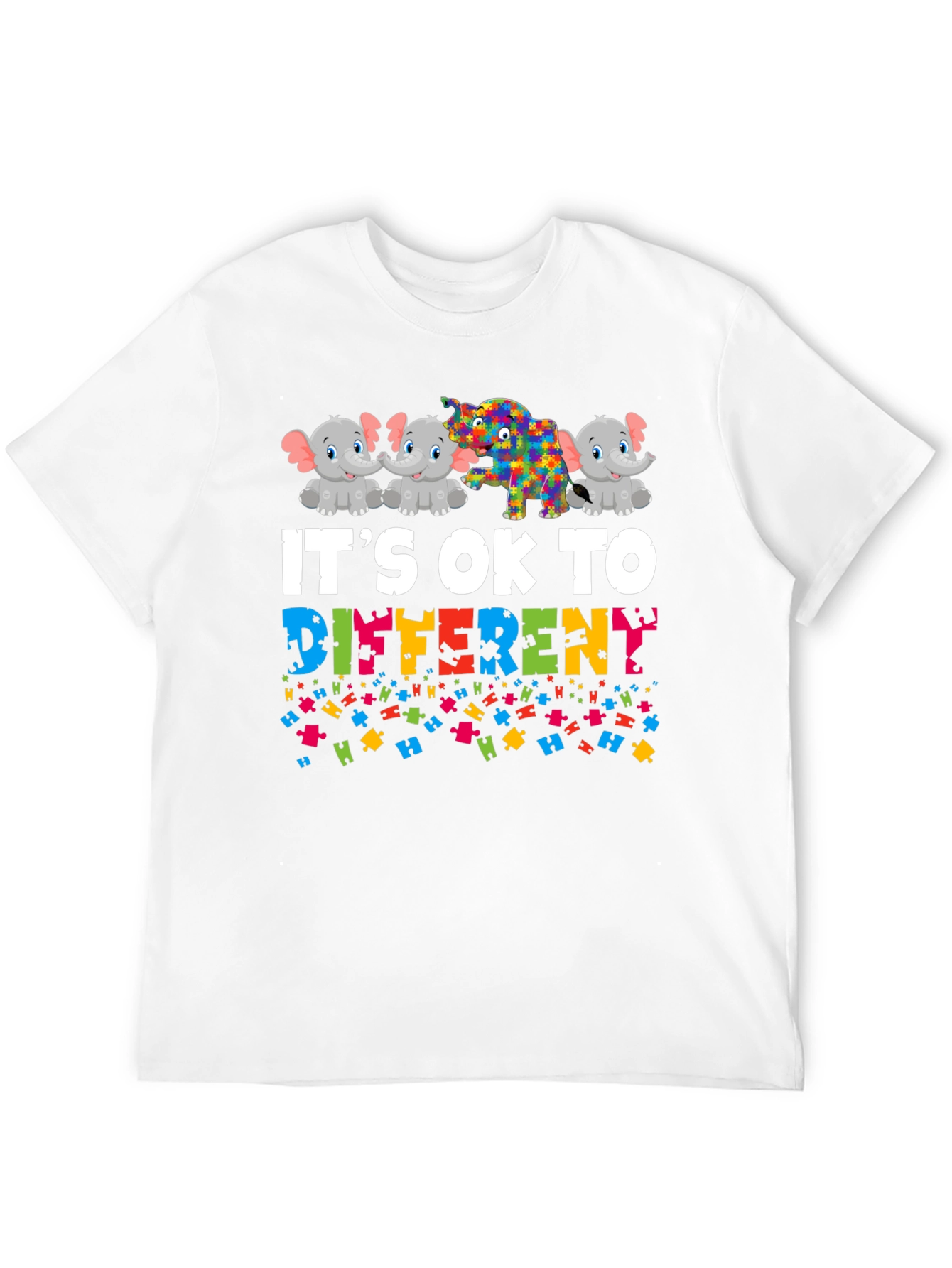 Black It's OK to be Different Autism Awareness T-Shirt view 12