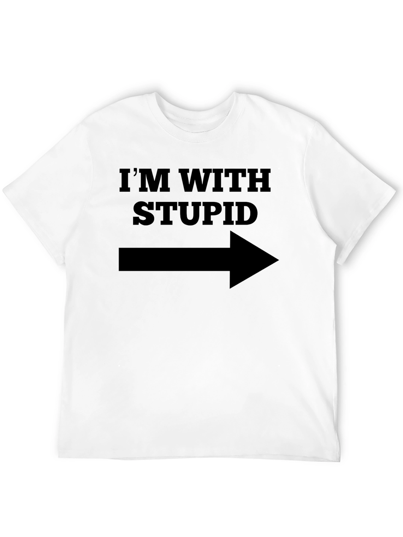 Black I'm With Stupid T-Shirt - Funny Novelty Tee view 12