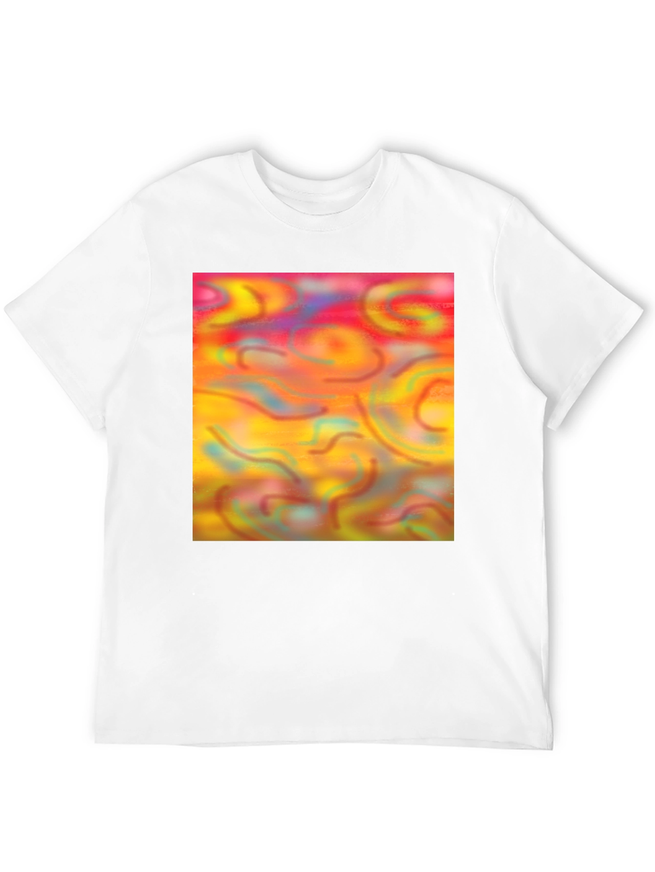 Black Abstract Swirls Graphic Tee - Artistic Statement Shirt view 12
