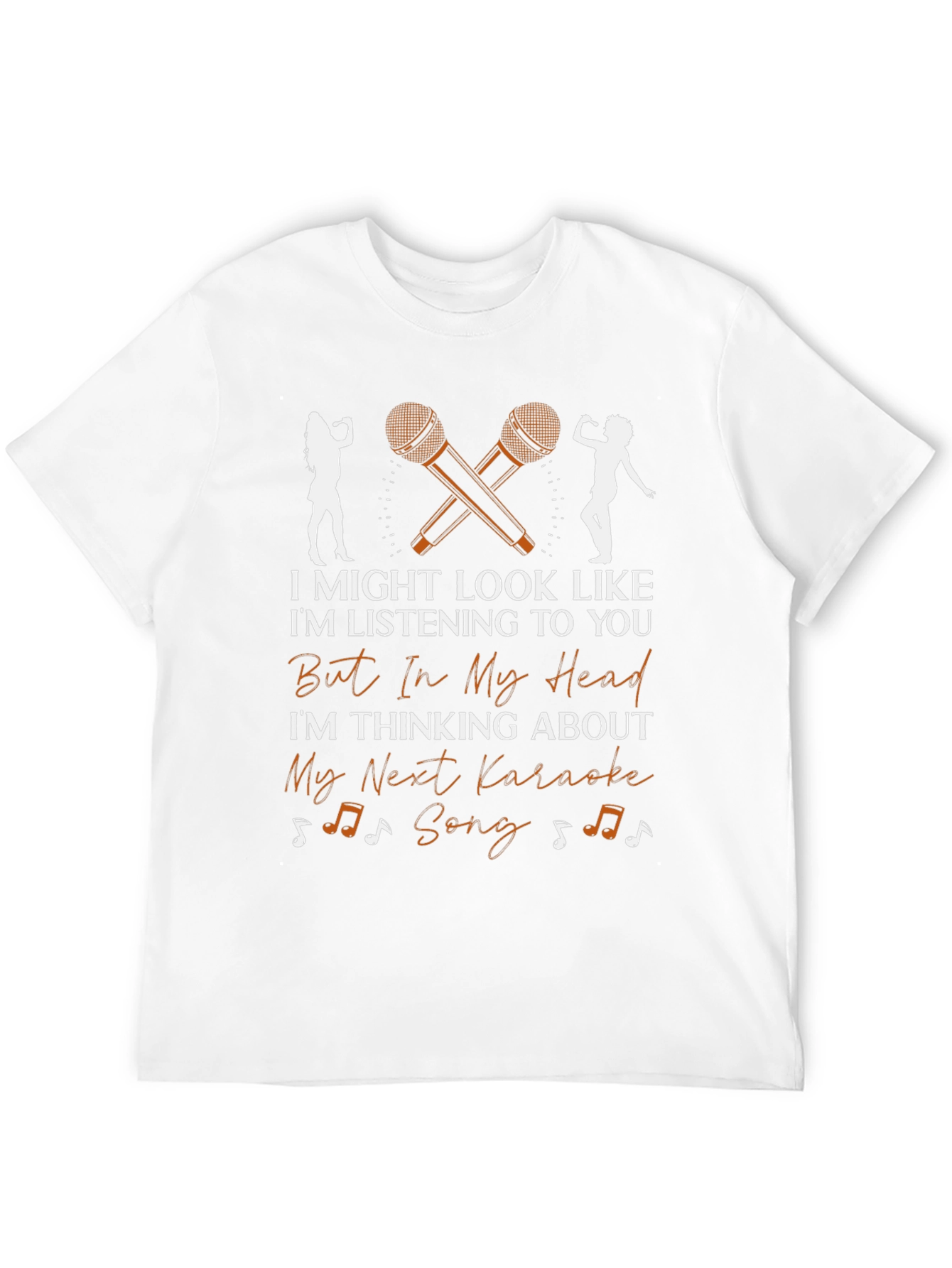 Black Karaoke Song T-Shirt: I Might Look Like I'm Listening view 12