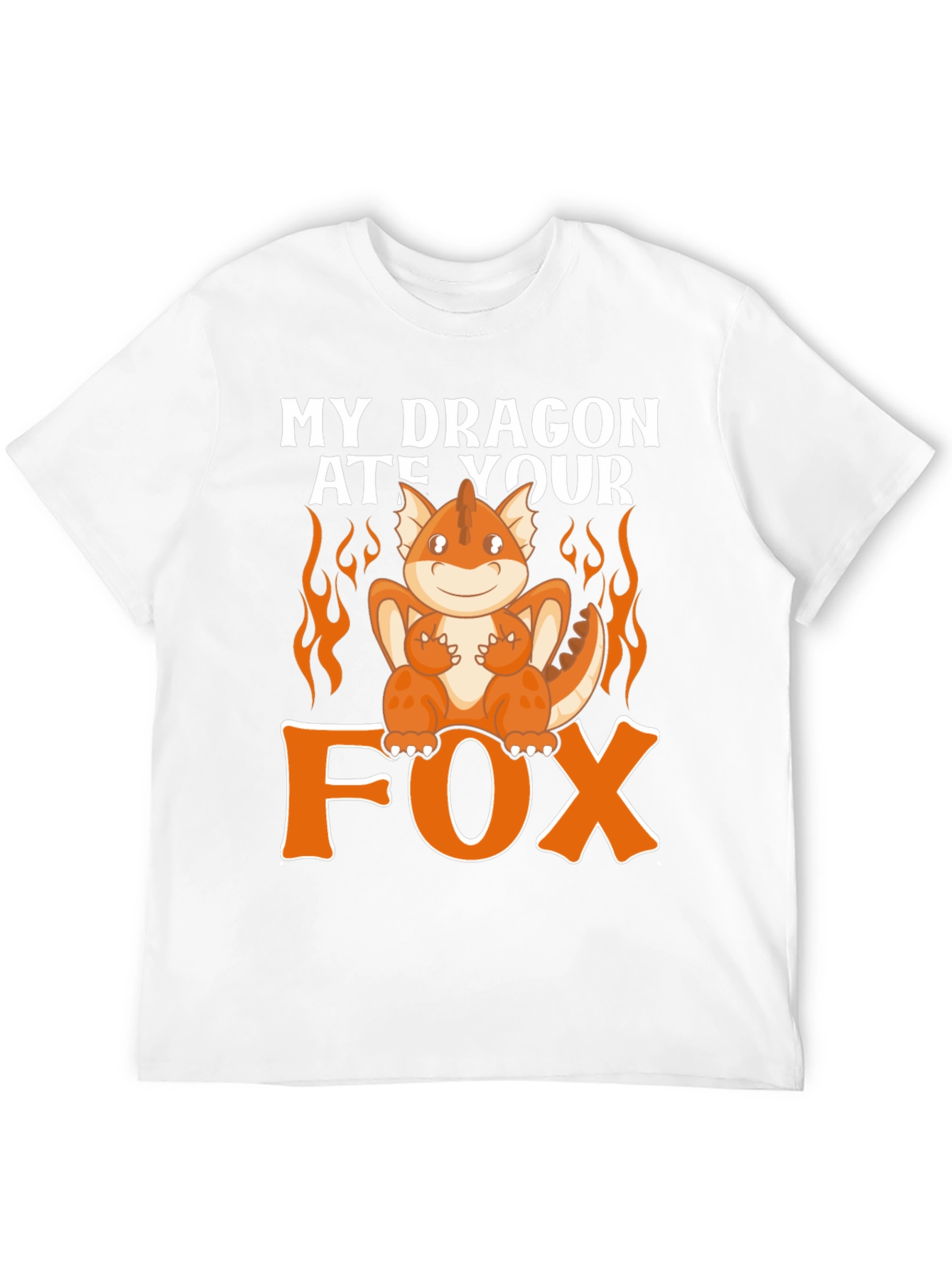 Black My Dragon Ate Your Fox Funny T-Shirt view 12