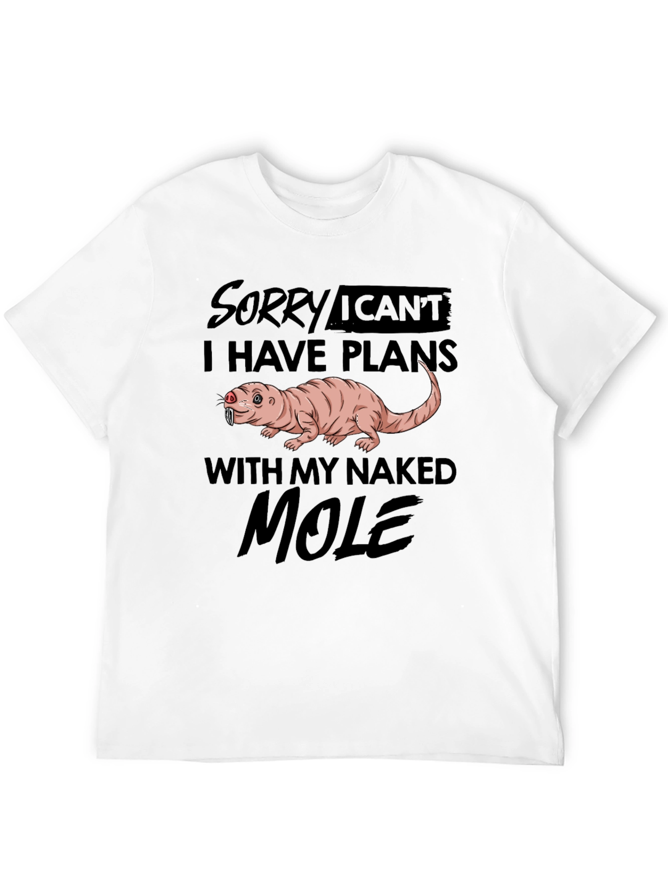 Black Naked Mole Rat Plans Funny Graphic Tee view 12