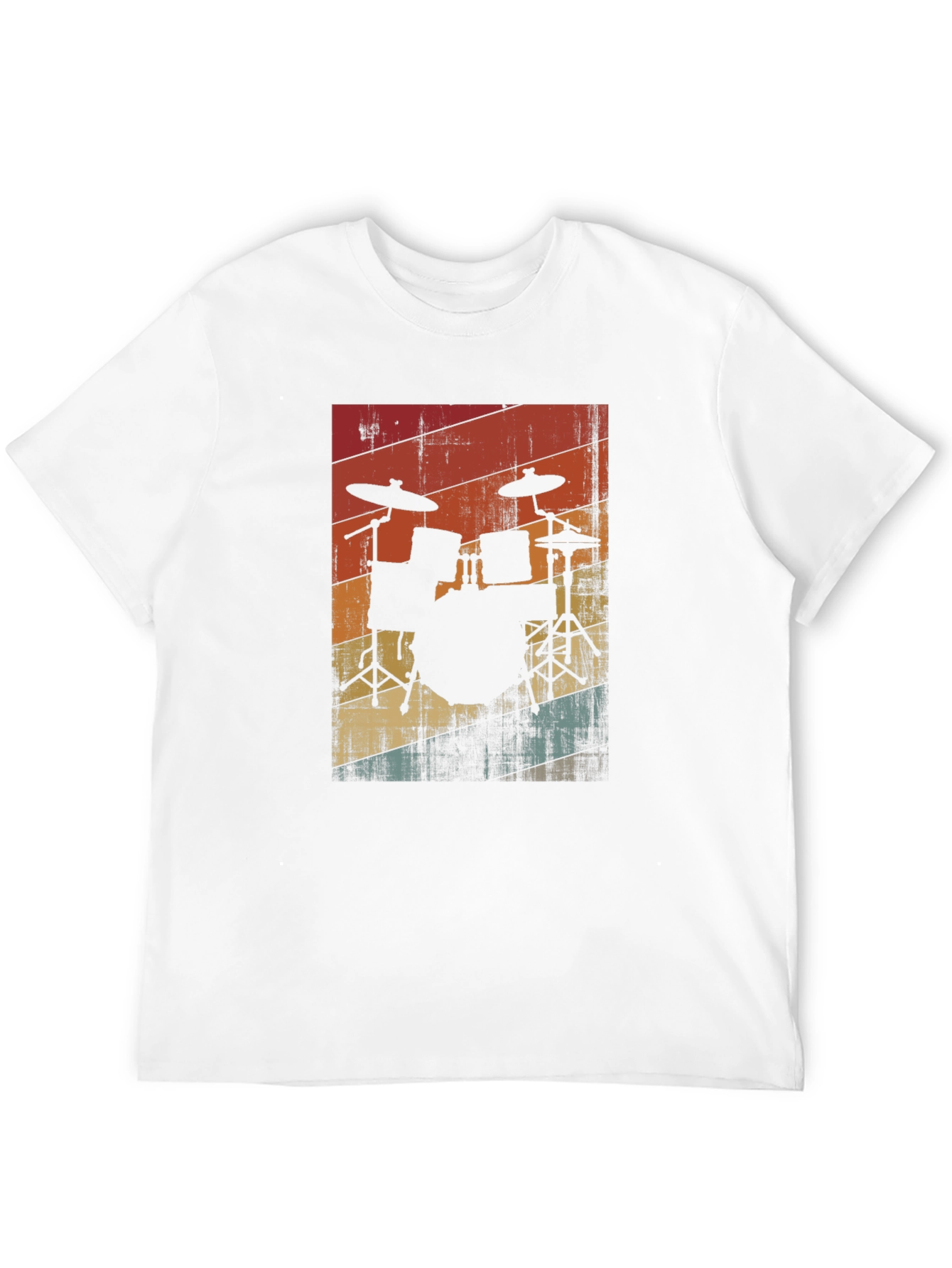Black Retro Drum Set Graphic Tee - Black view 12
