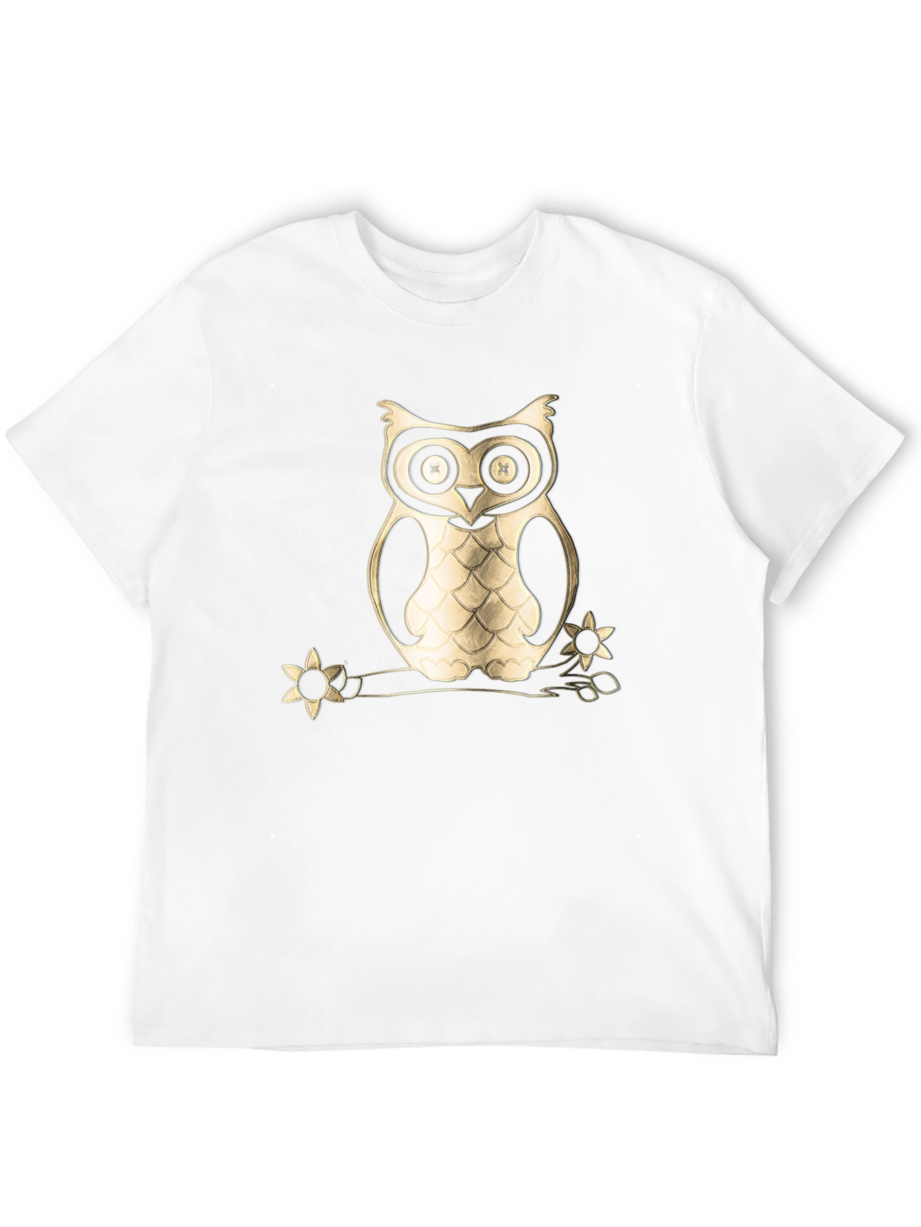 Black Owl on Branch Graphic Tee - Black Cotton Blend view 12