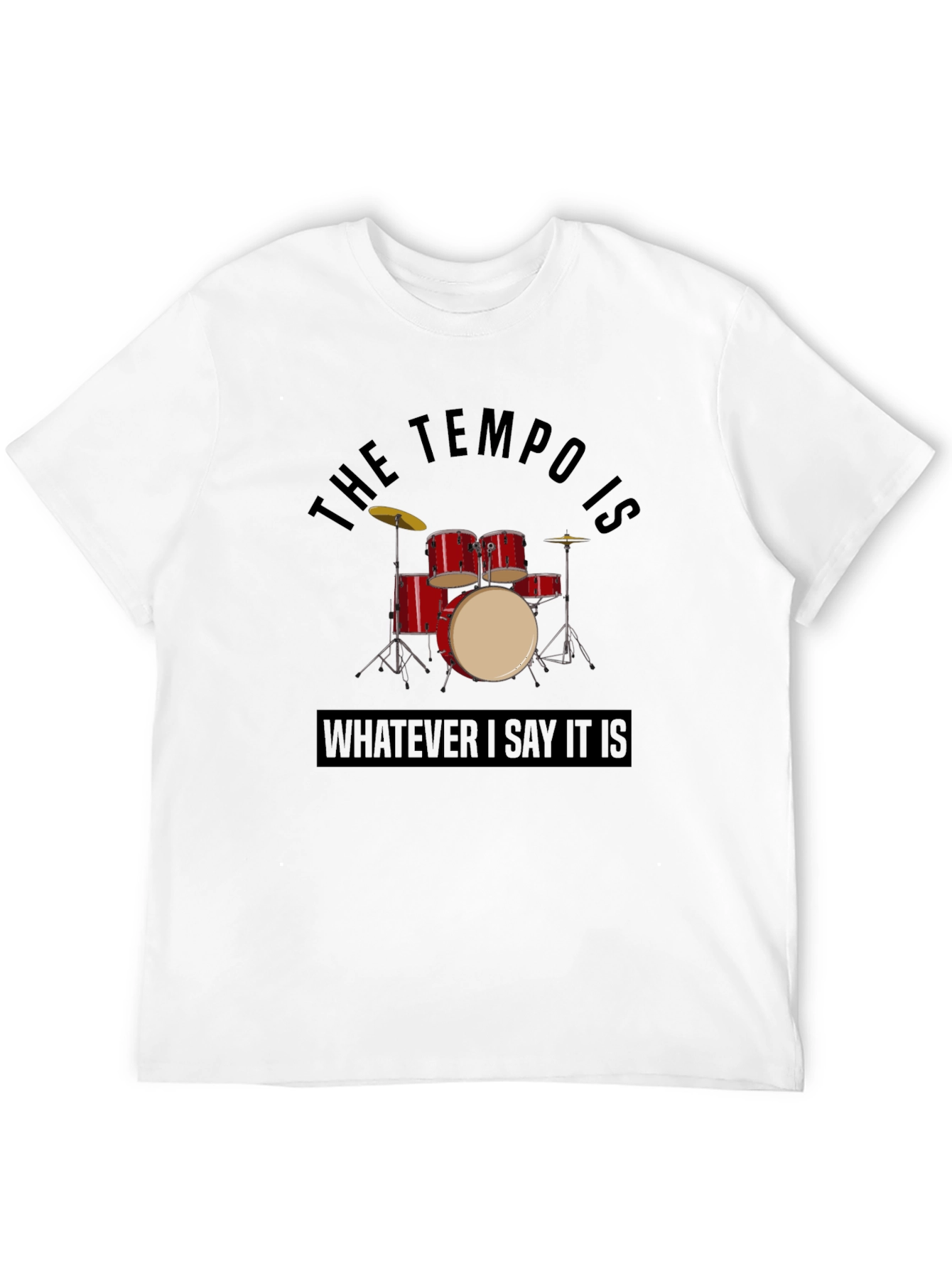 Black Tempo Drummer Graphic Tee - Black Cotton T-Shirt view 12