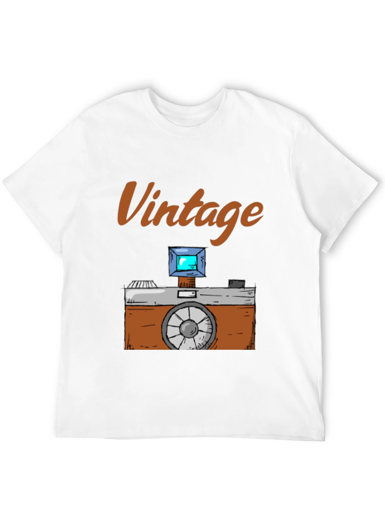 Black Vintage Camera Graphic Tee - Retro Style T-Shirt view 12