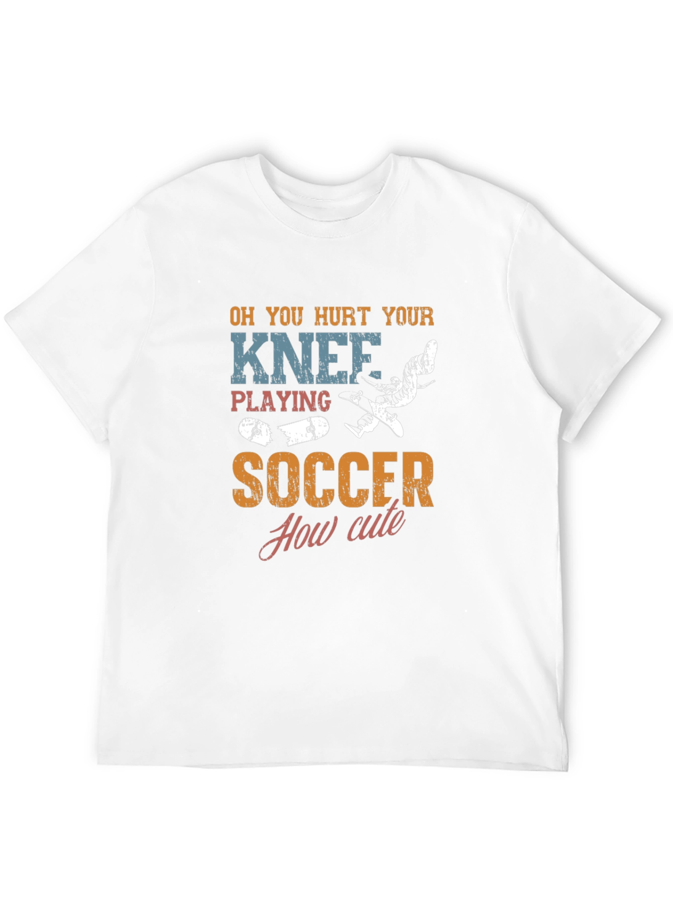 Black Funny Hurt Knee Soccer Graphic Tee view 12