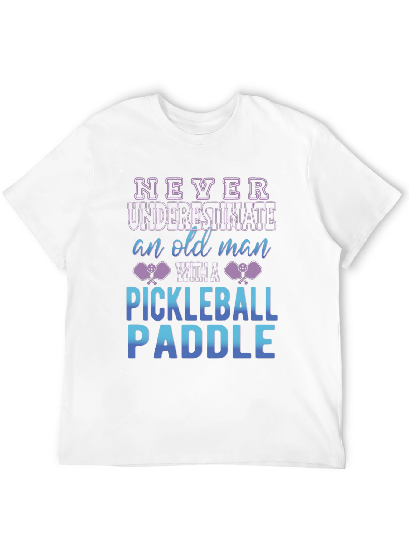Black Funny Pickleball Old Man T-Shirt view 12