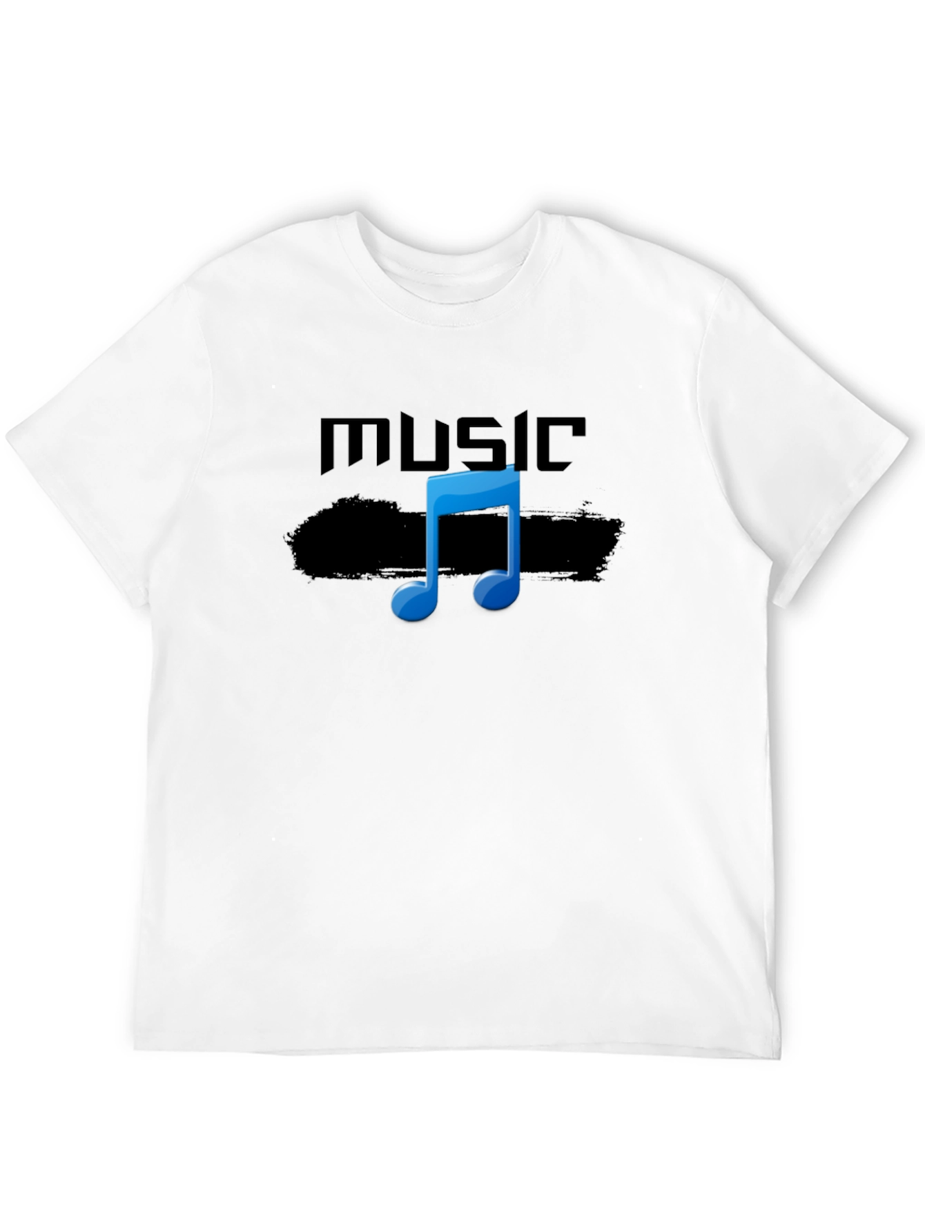 Black Music Note Graphic T-Shirt - Cool Black Tee view 12