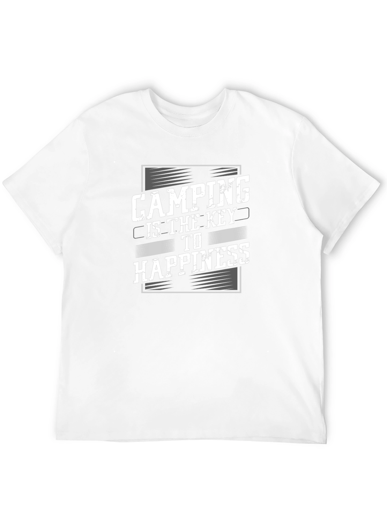 Black Camping is the Key to Happiness Graphic Tee - Black view 12