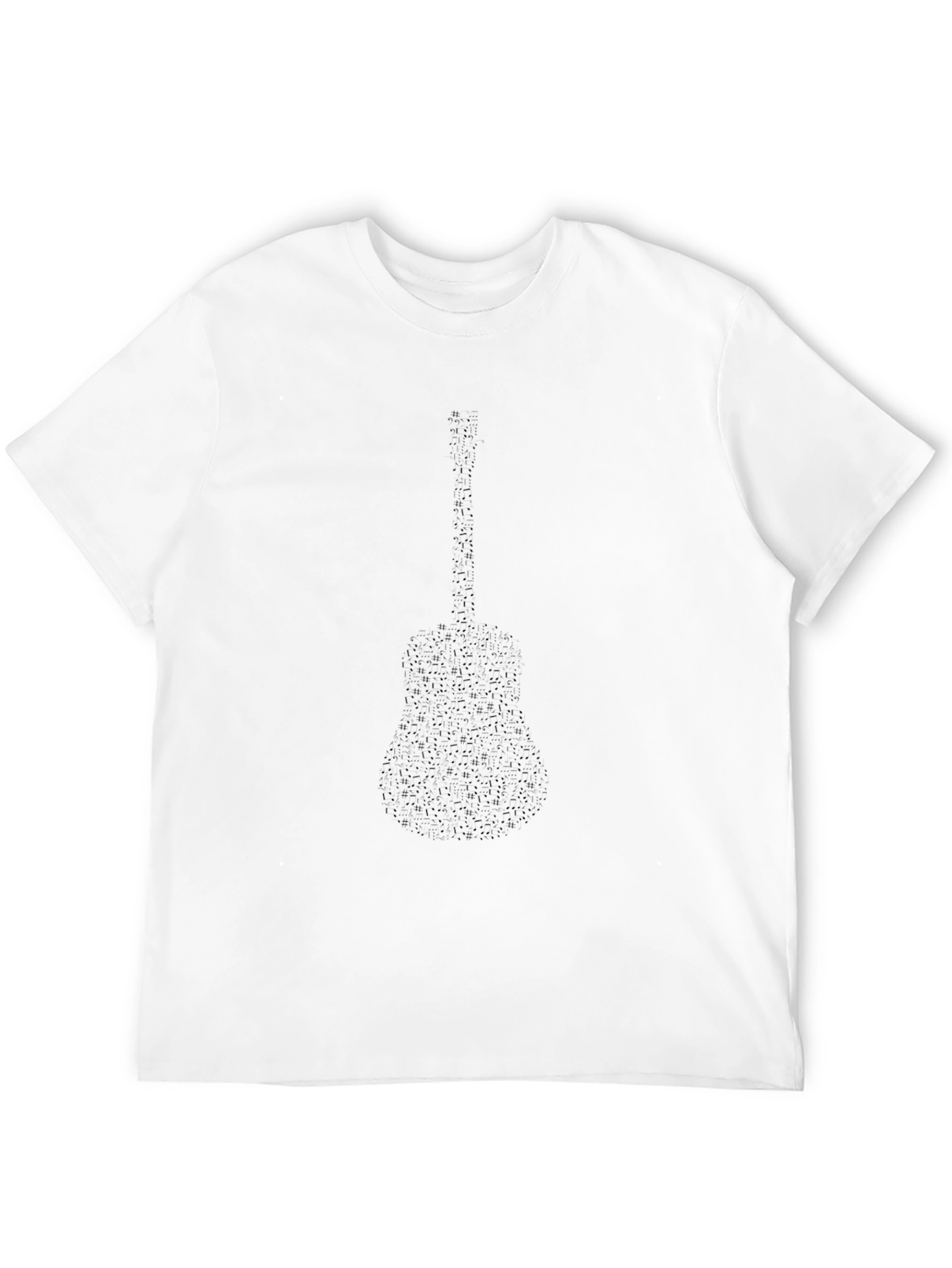 Black Guitar Silhouette Graphic Black T-Shirt view 12