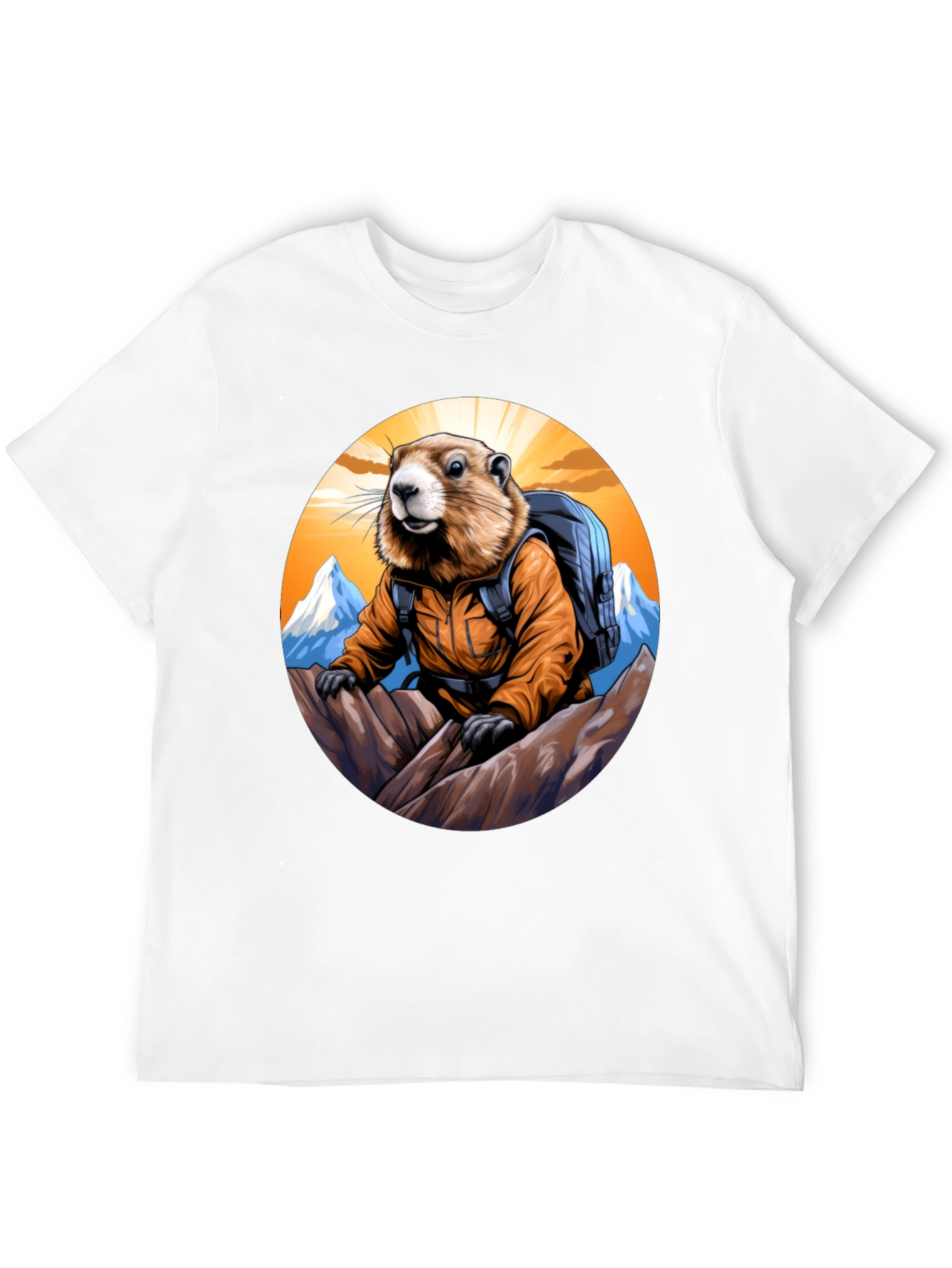 Black Hiking Marmot T-Shirt - Mountain Adventure view 12