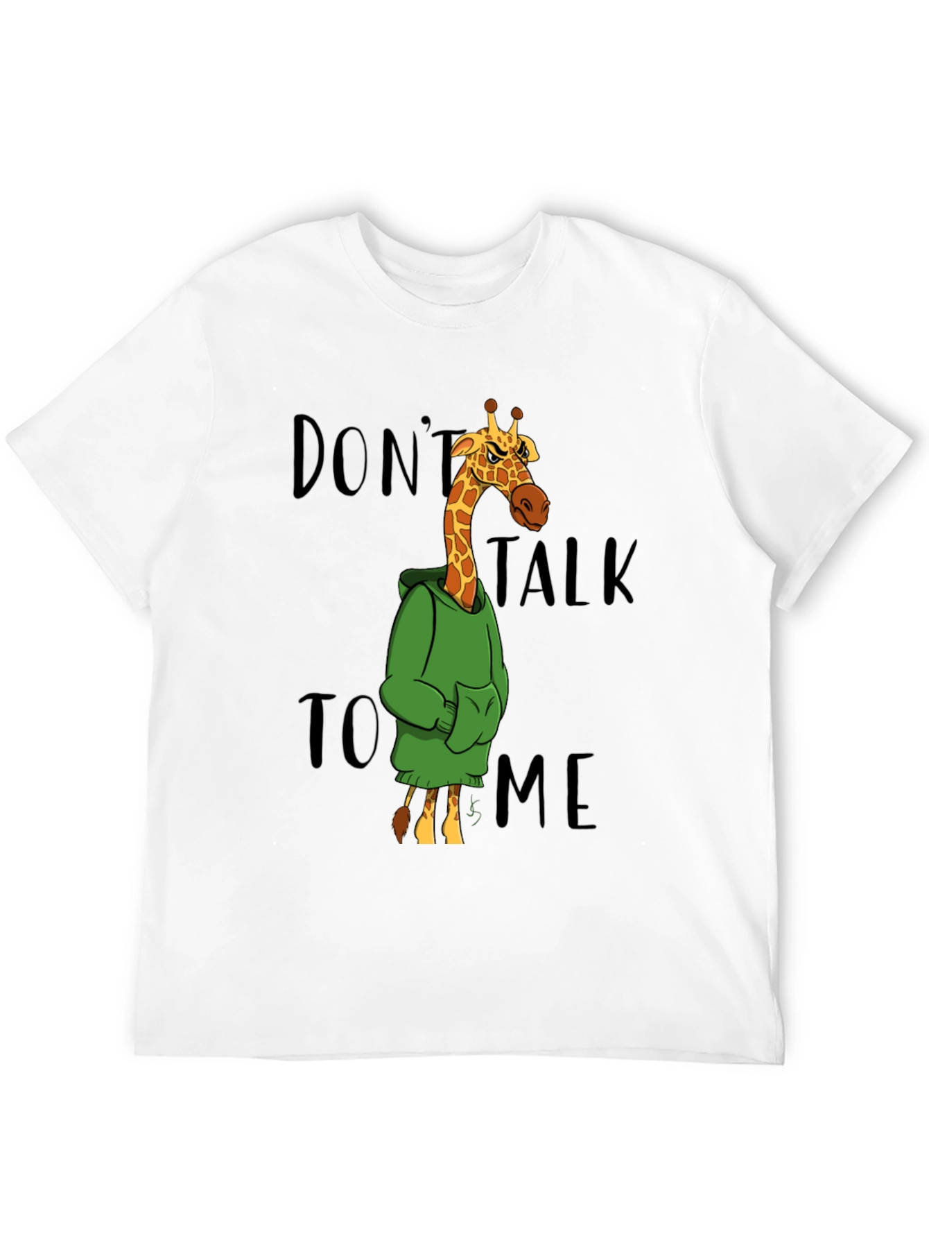 Black Don't Talk to Me Giraffe Graphic T-Shirt view 12