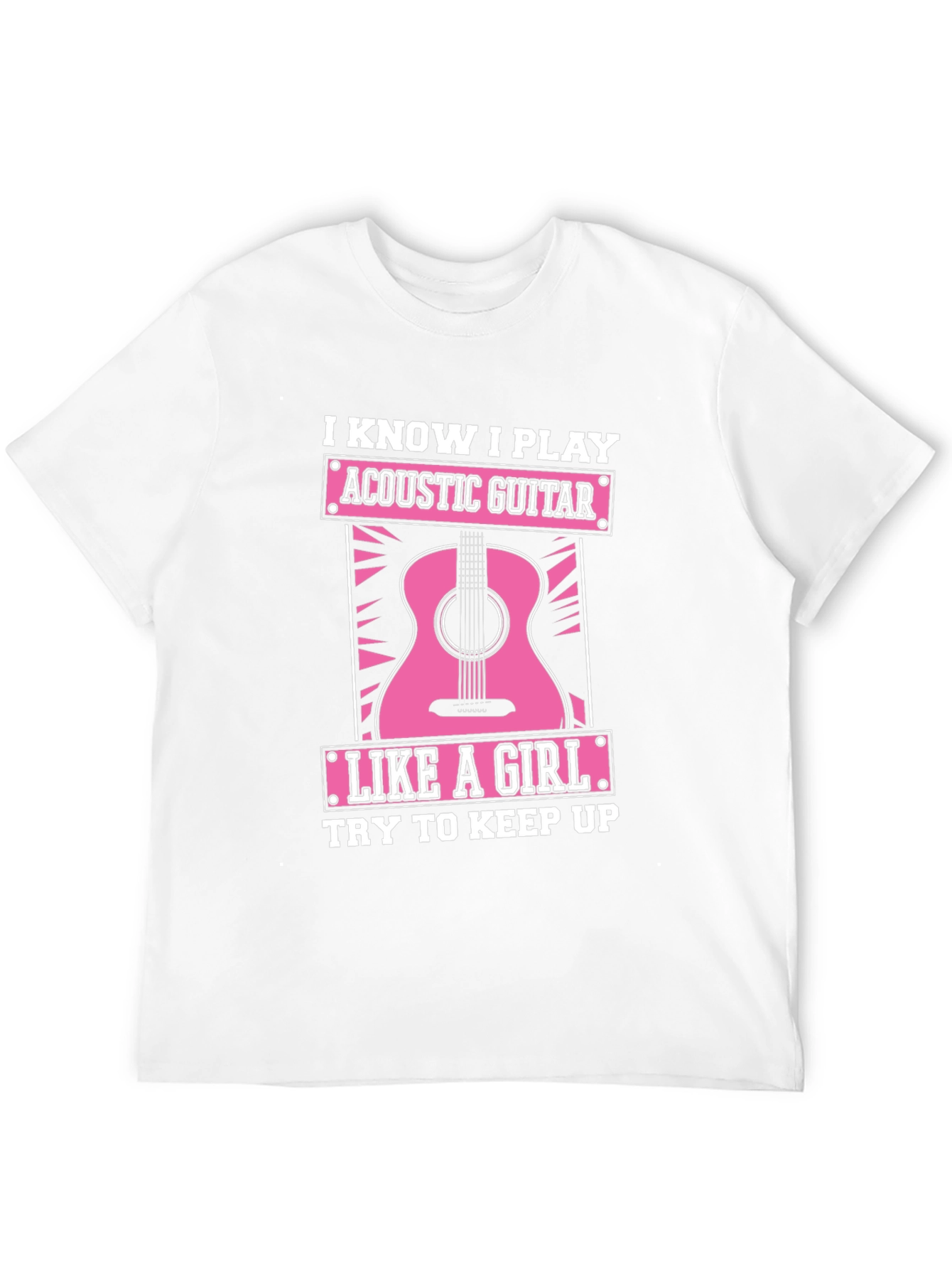 Black Acoustic Guitar Like a Girl Black T-Shirt view 12