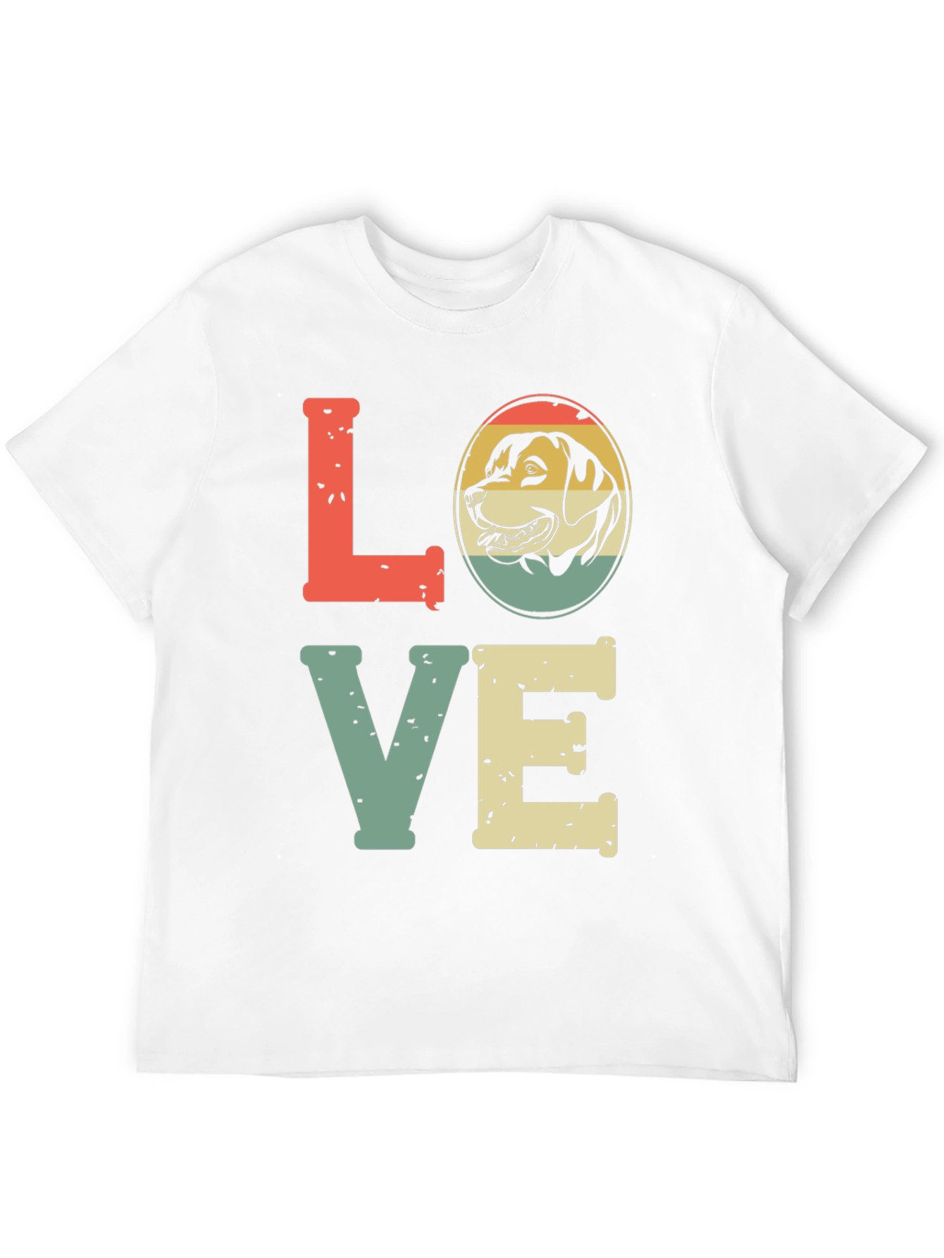 Black Retro Dog Lover T-Shirt - "LOVE" Design view 12