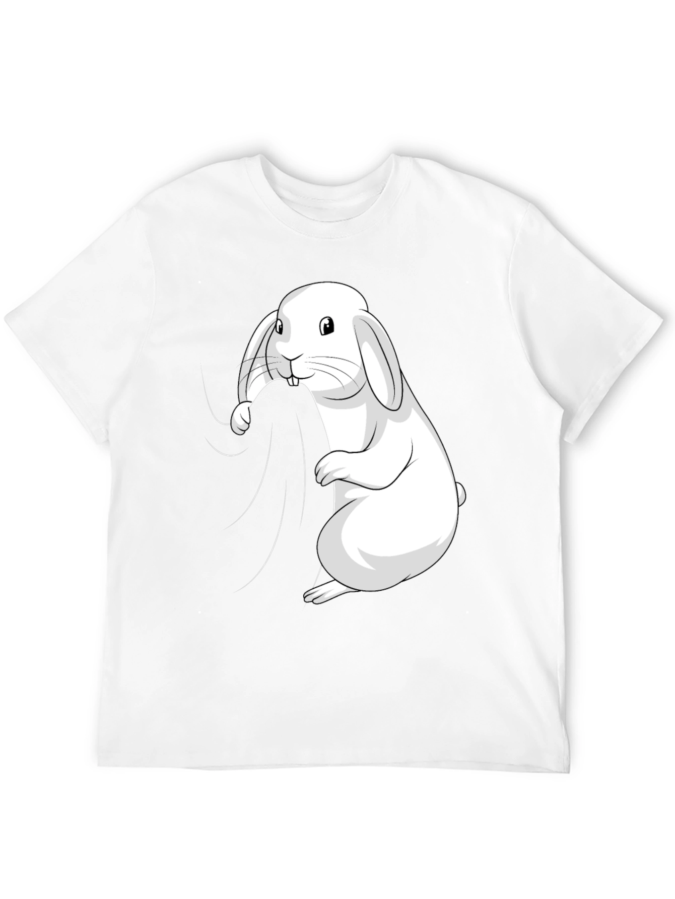 Black Bunny Graphic Tee - Black Cotton T-Shirt view 12