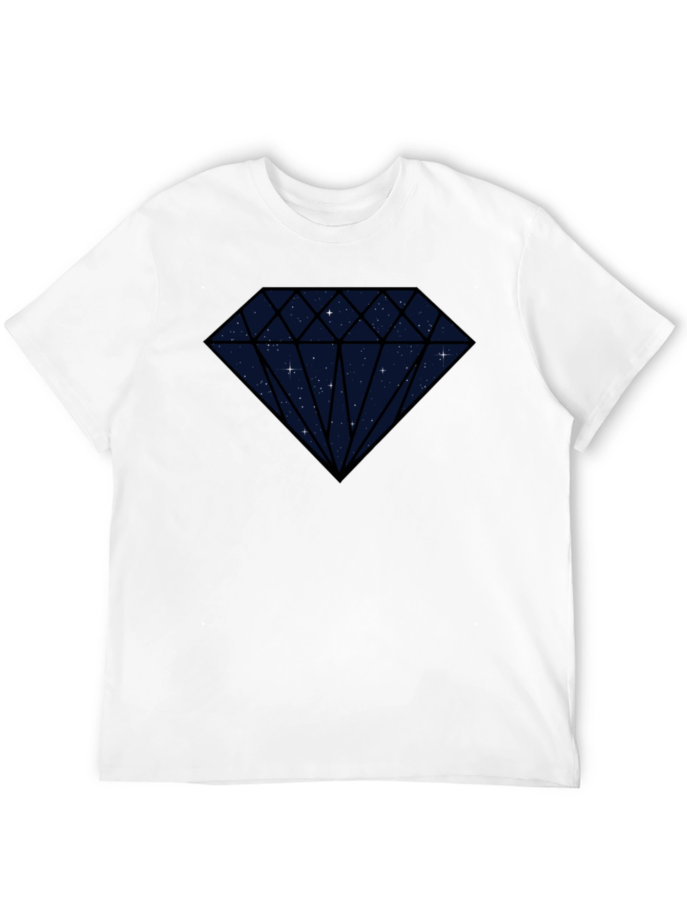 Black Galaxy Diamond Graphic Tee - Black Cotton Blend view 12
