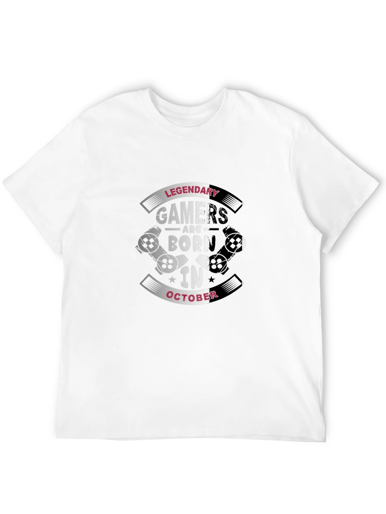 Black Legendary Gamers Born in October Black T-Shirt view 12