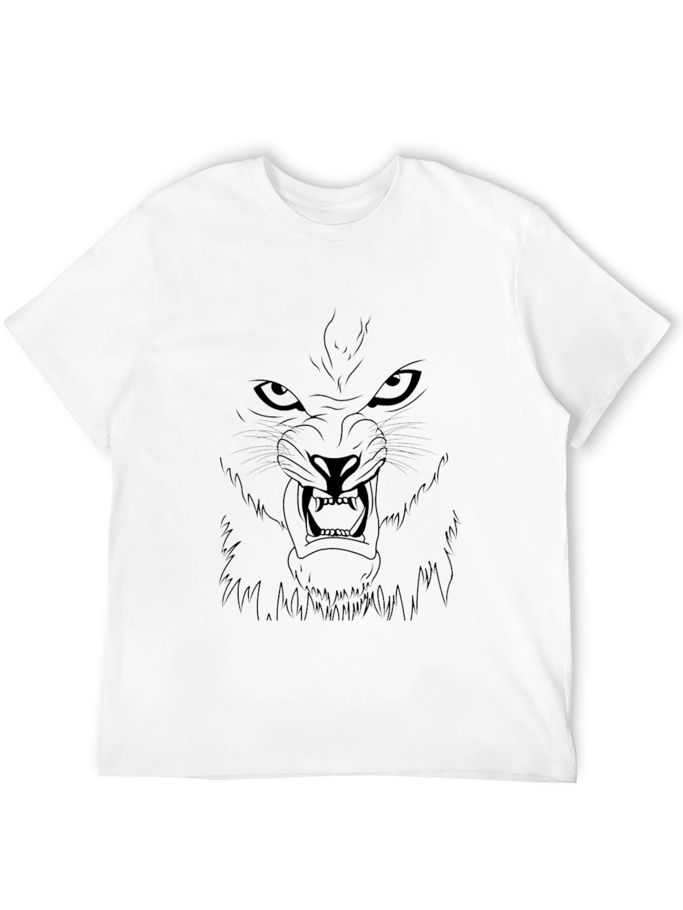 Black Men's Black T-Shirt - Wolf Graphic Tee view 12