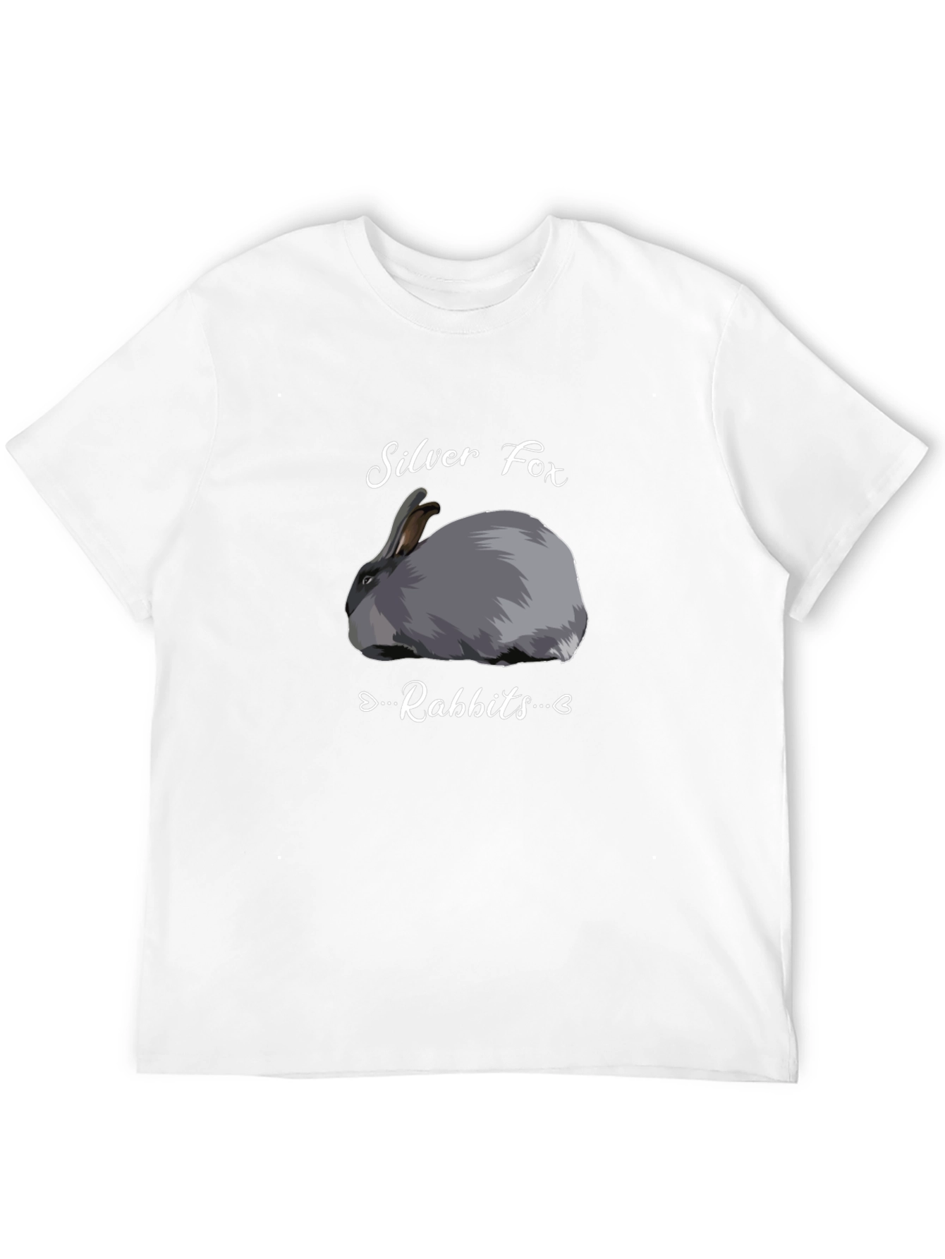 Black Silver Fox Rabbits Graphic T-Shirt - Black view 12