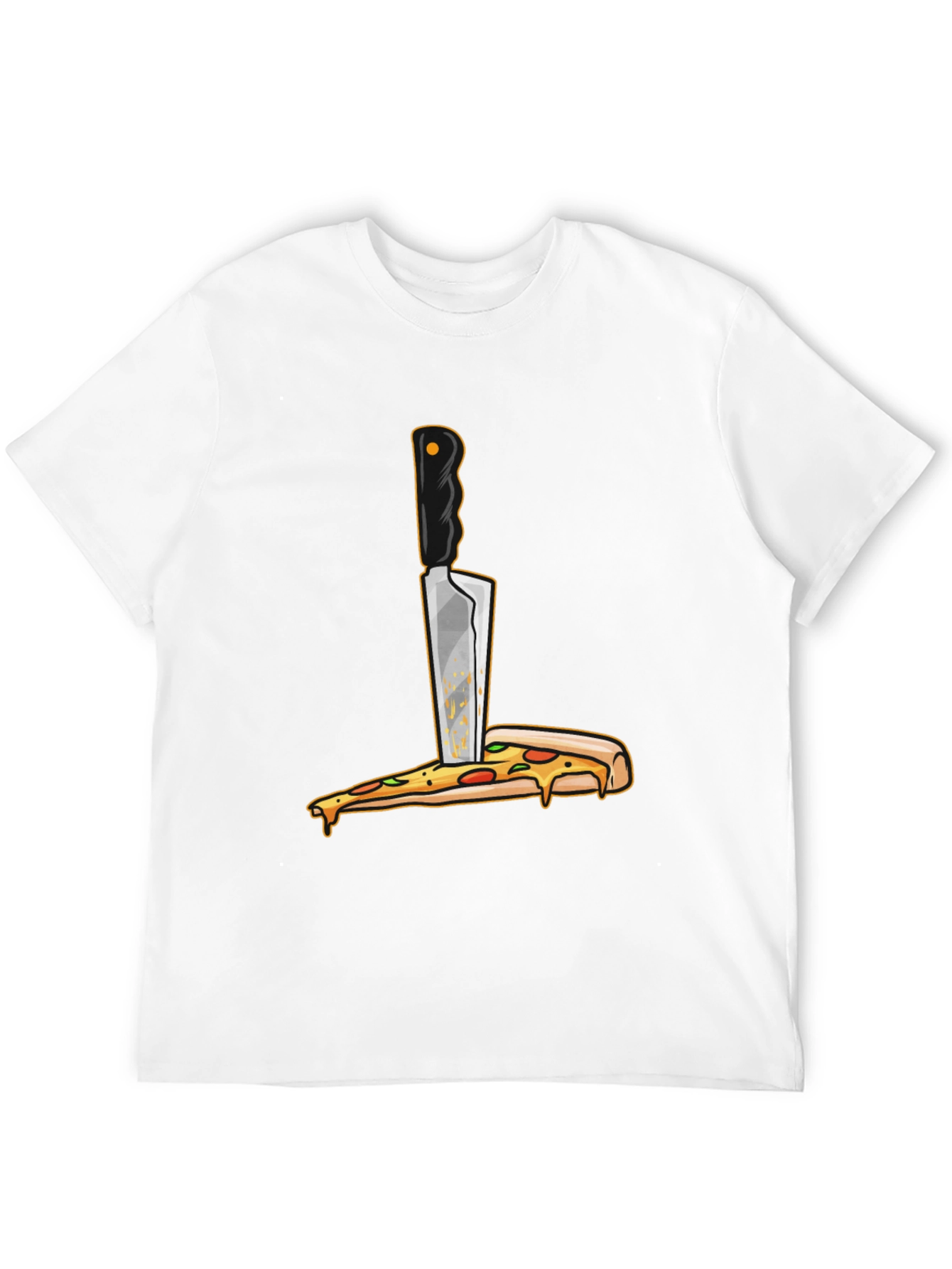 Black Pizza Knife T-Shirt - Funny Foodie Graphic Tee view 12