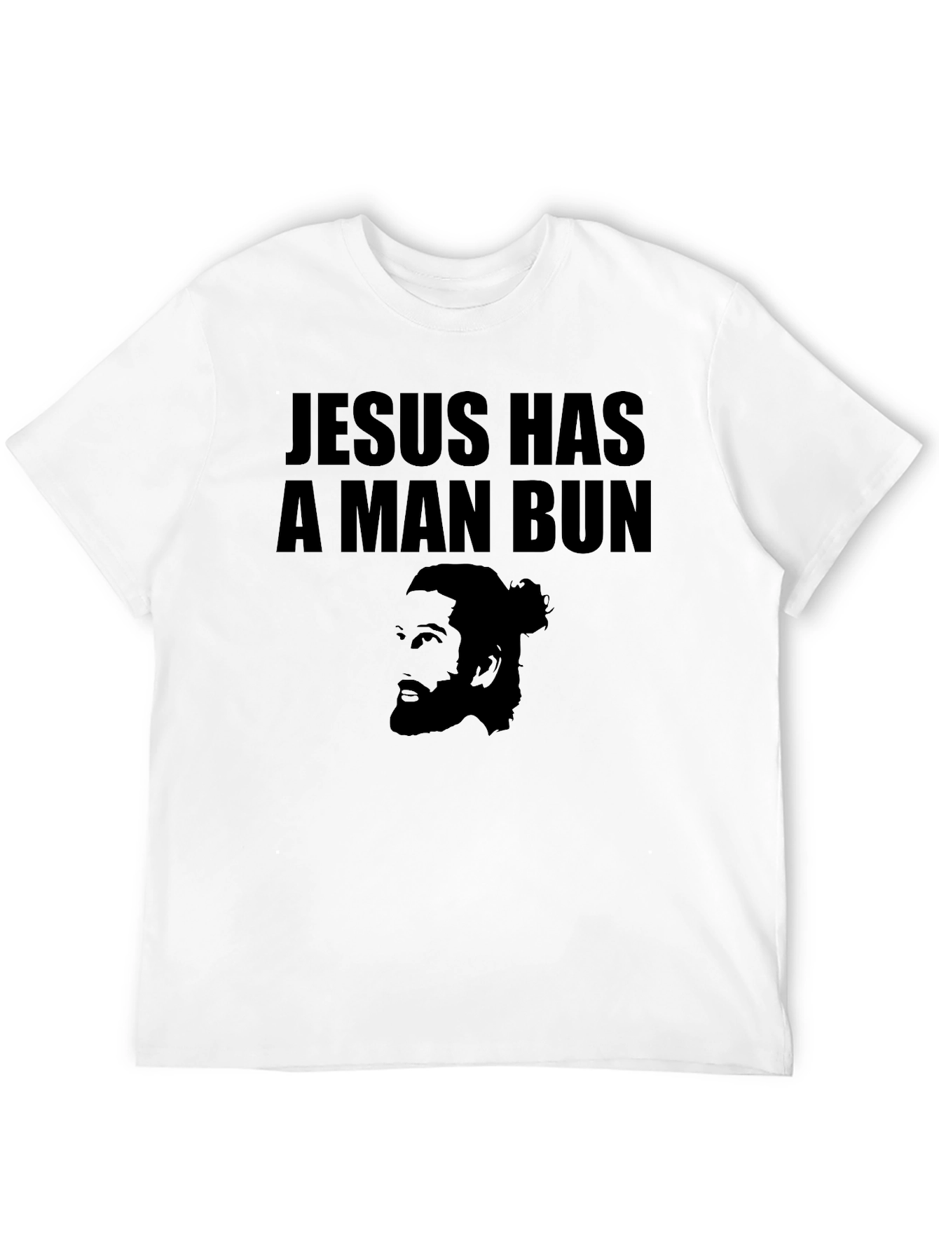 Black Jesus Has a Man Bun Graphic Tee - Black T-Shirt view 12