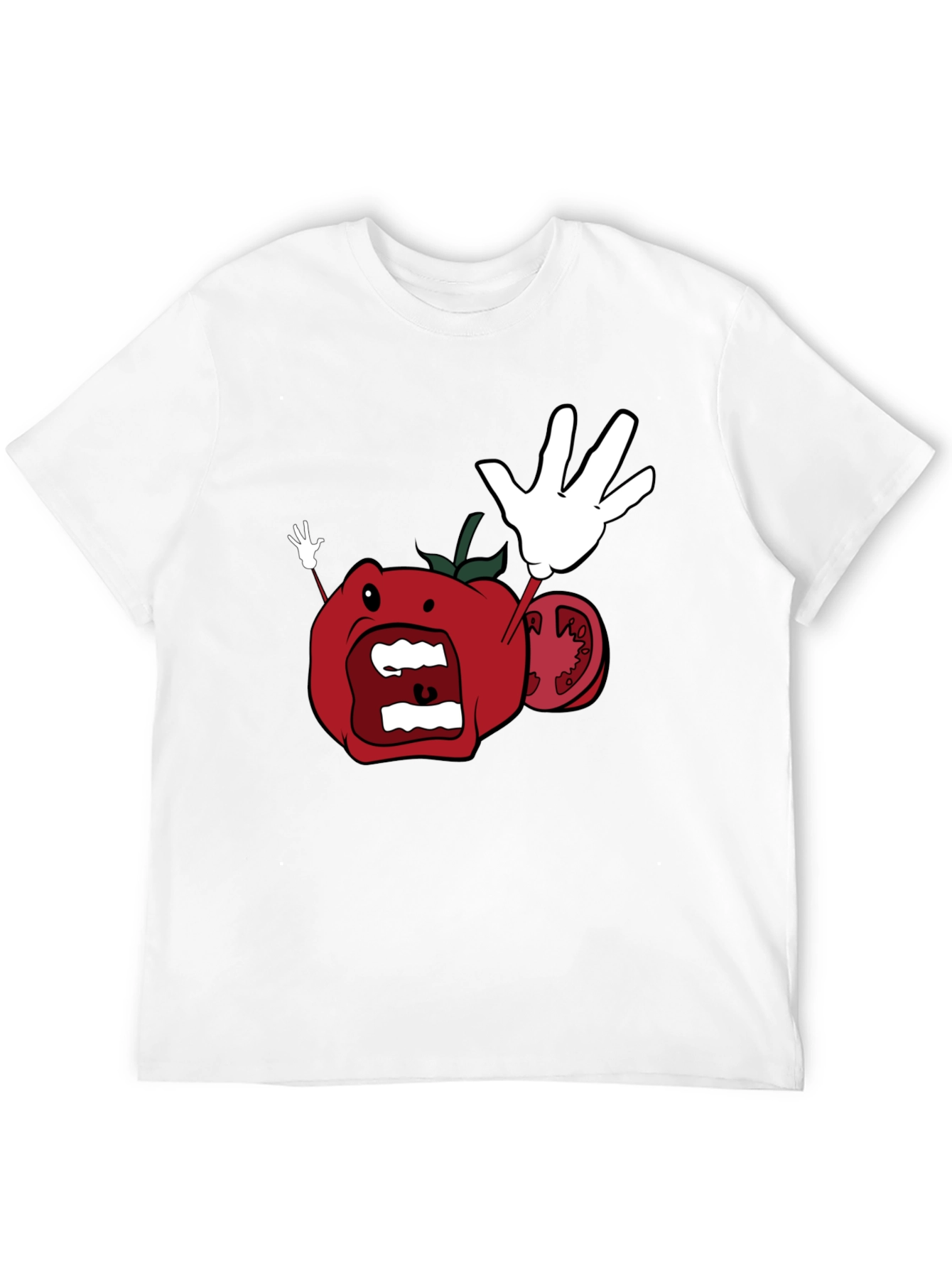 Tomato Cartoon Black T-Shirt - 12