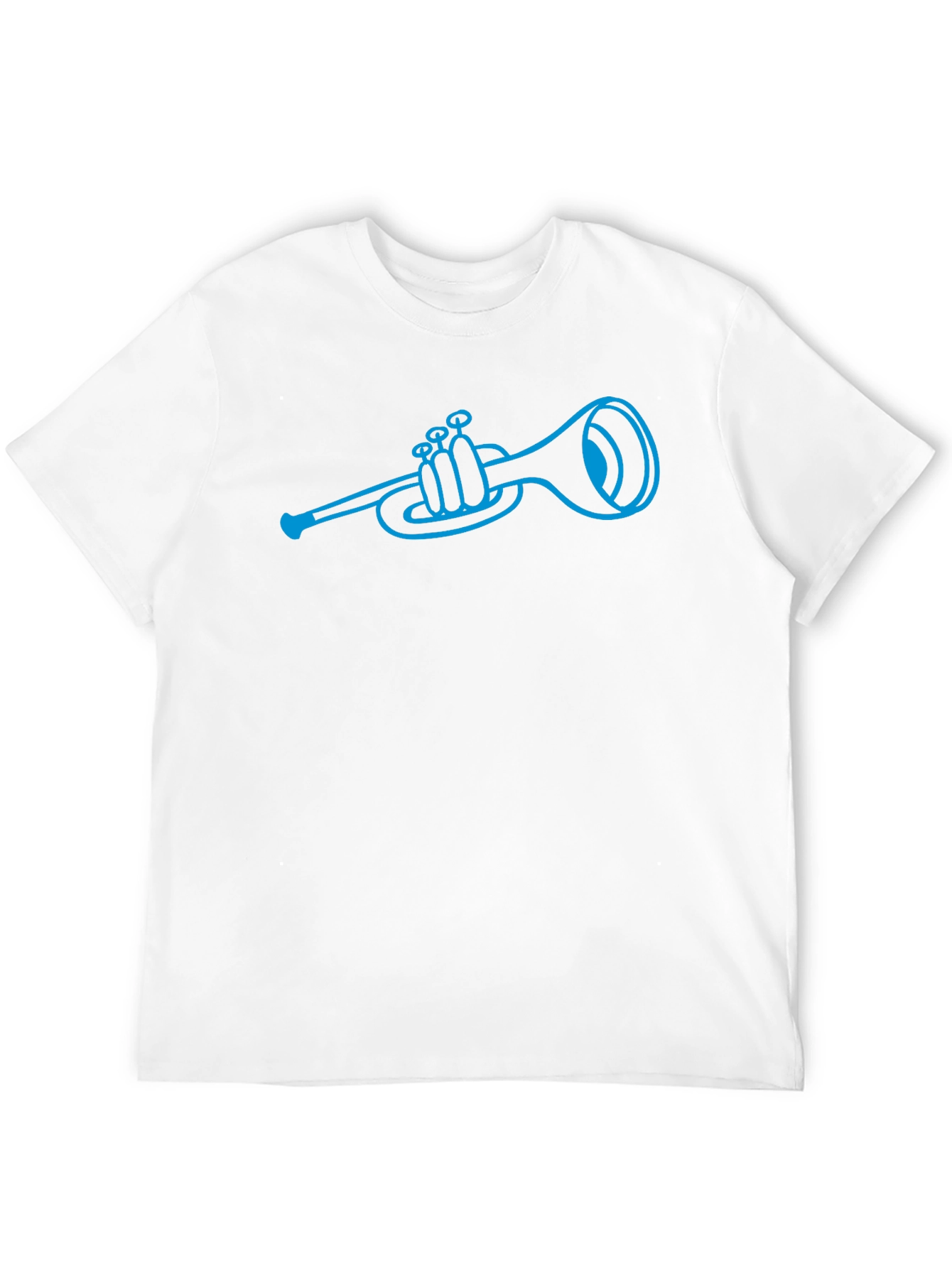 Black Blue Trumpet Graphic Black T-Shirt view 12