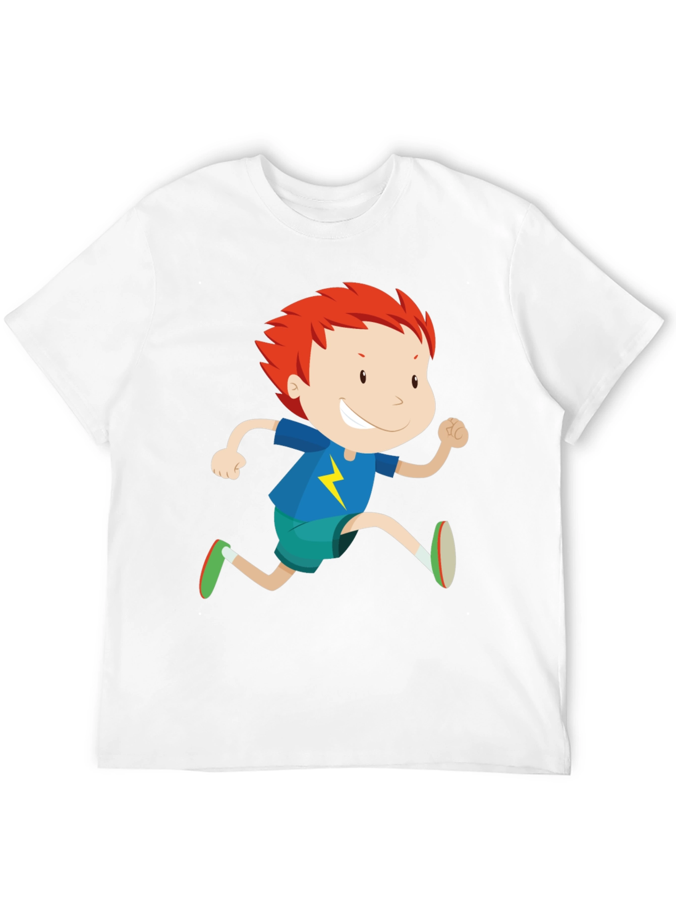 Black Boy Running Graphic Print Crew Neck T-Shirt view 12