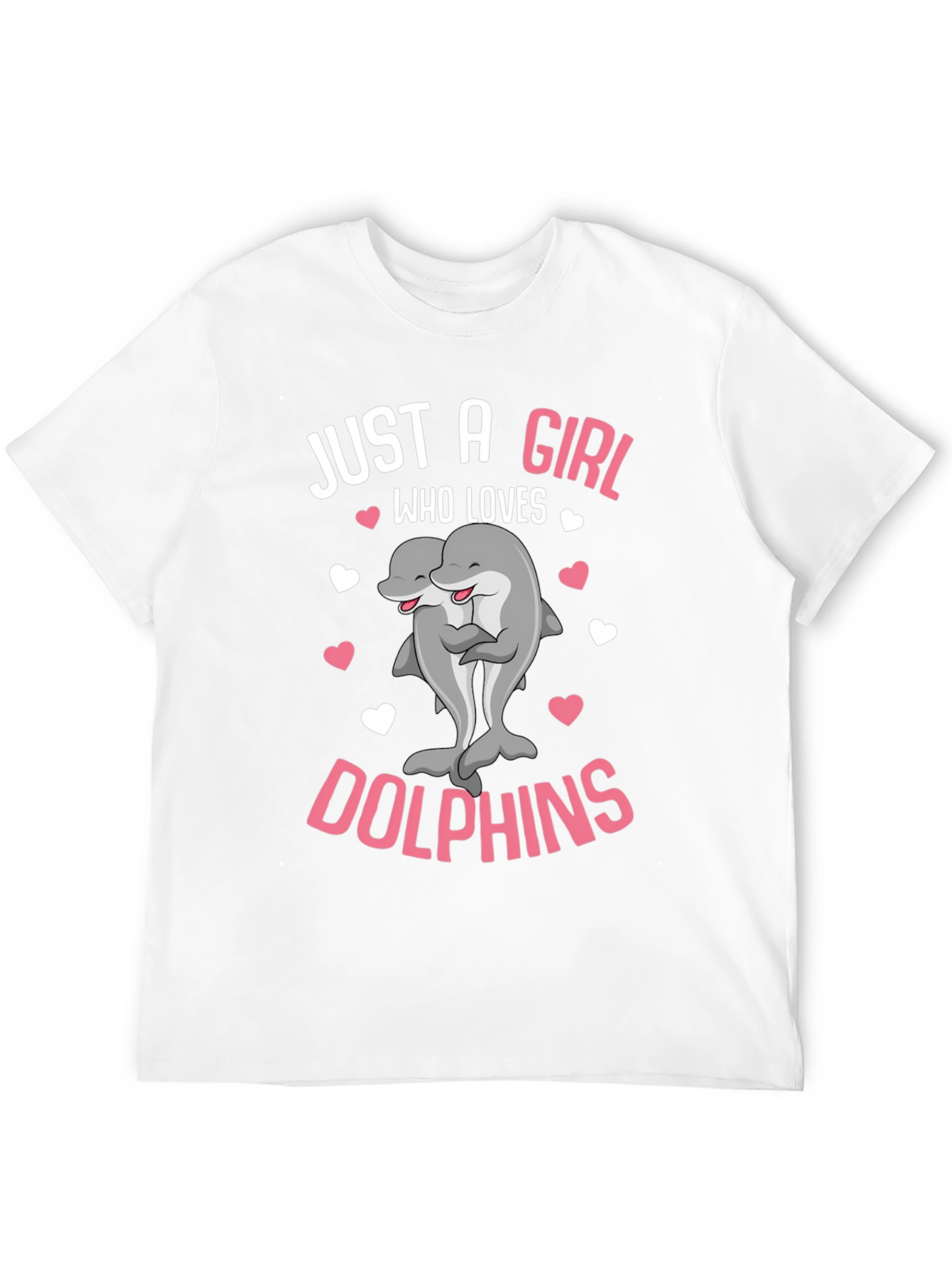 Black Just a Girl Who Loves Dolphins T-Shirt view 12