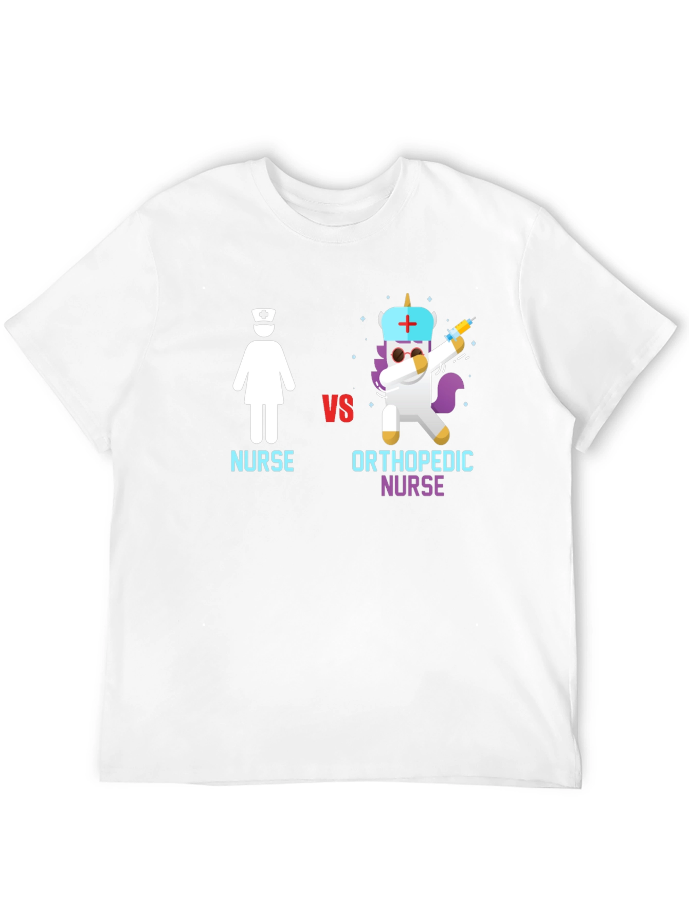 Black Nurse vs Orthopedic Nurse T-Shirt - Black Cotton Tee view 12