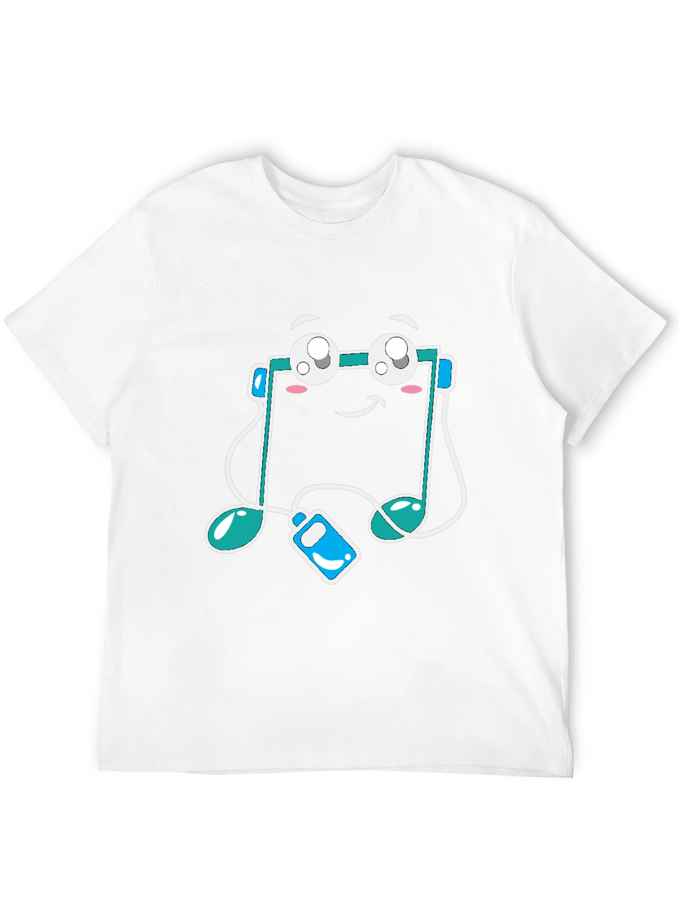 Black Musical Note Graphic Tee - Black Cotton T-Shirt view 12