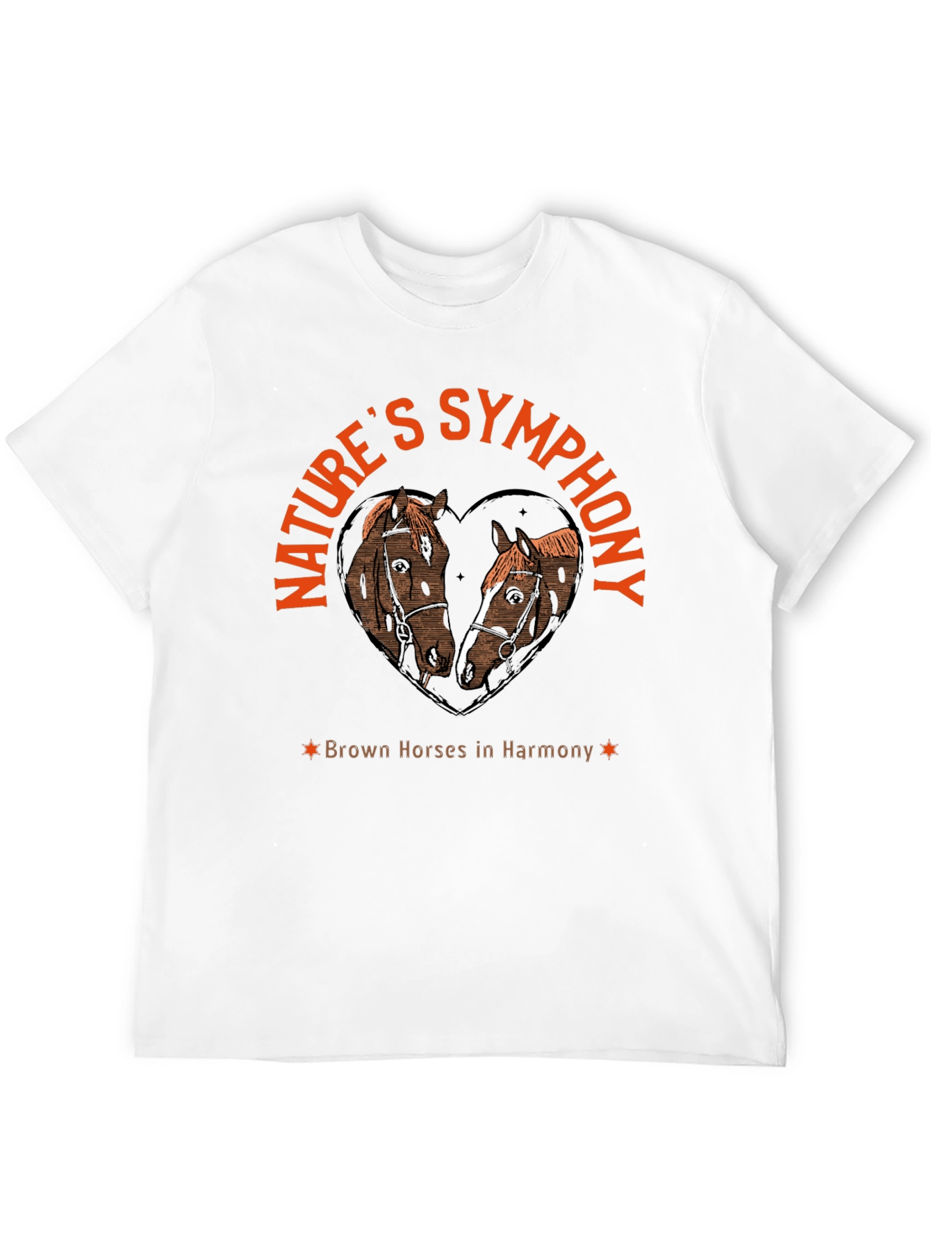 Black Nature's Symphony Brown Horses in Harmony T-Shirt view 12