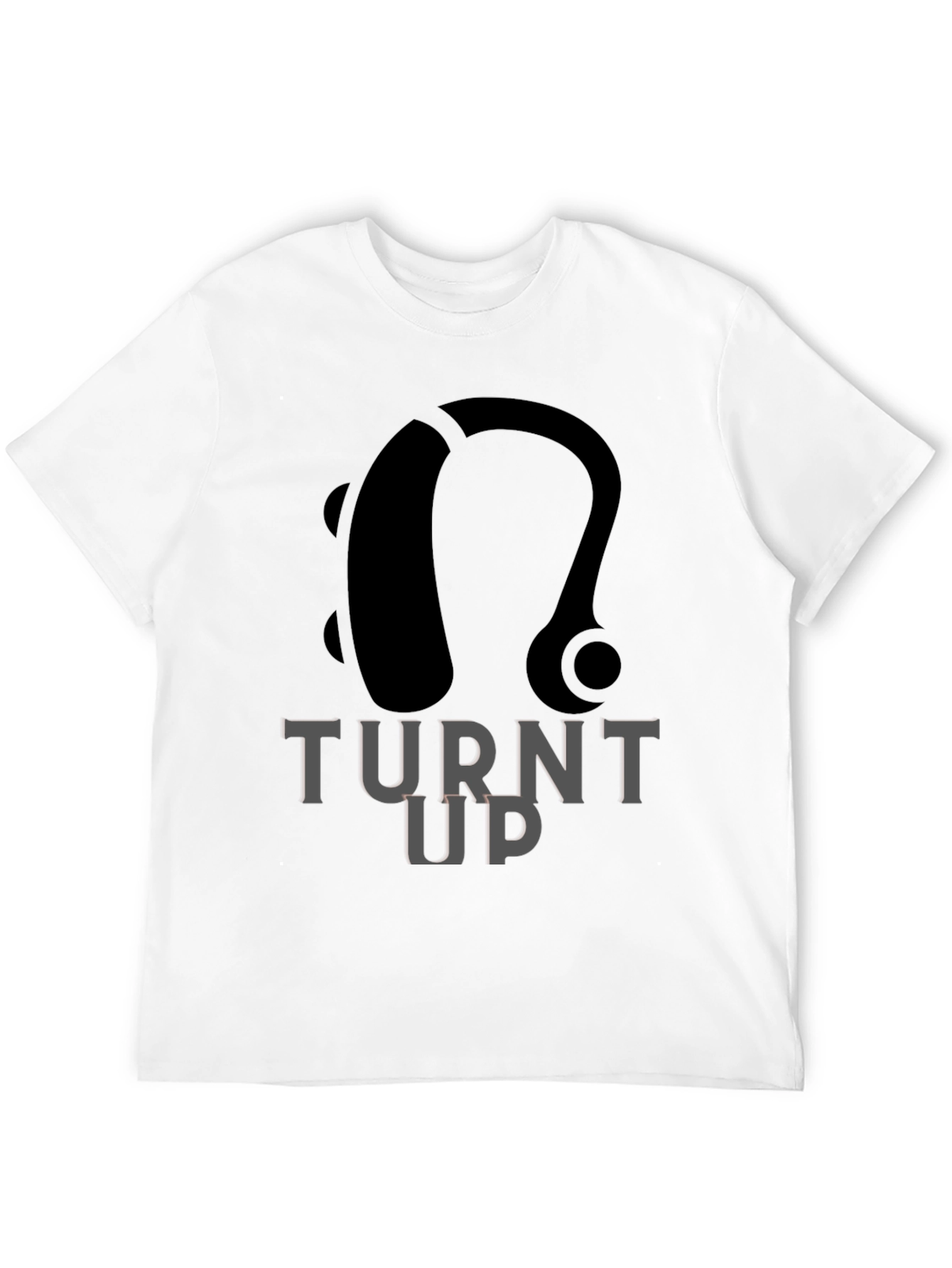 Turnt Up Hearing Aid Black Graphic Tee - 12