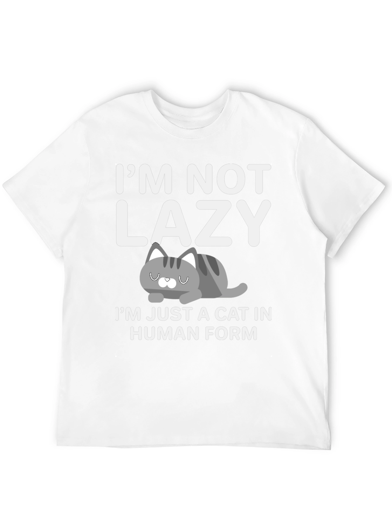 Black Funny Cat T-Shirt: I'm Not Lazy, Cat in Human Form view 12